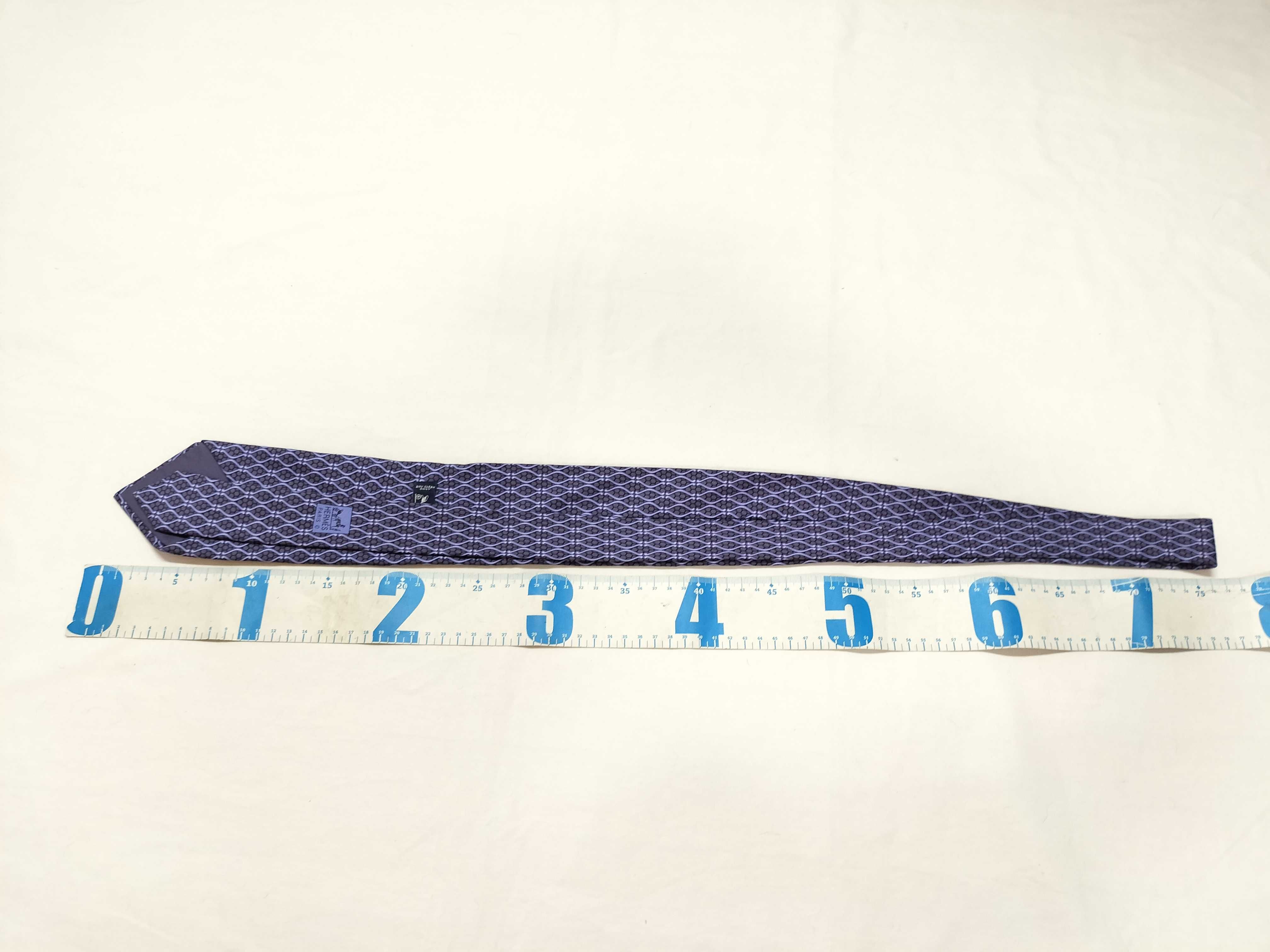 Hermes Geometric Pattern Silk Necktie