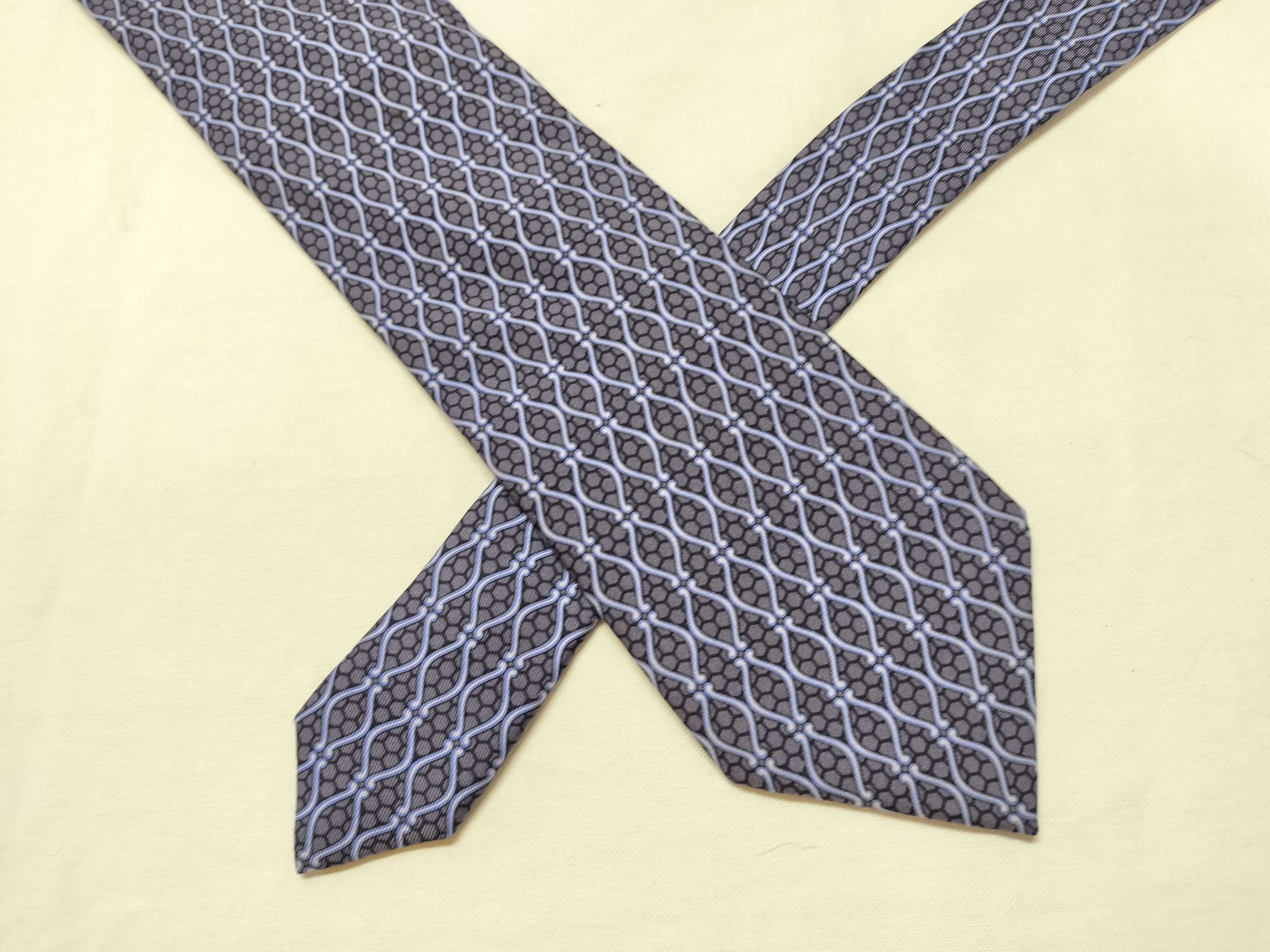 Hermes Geometric Pattern Silk Necktie