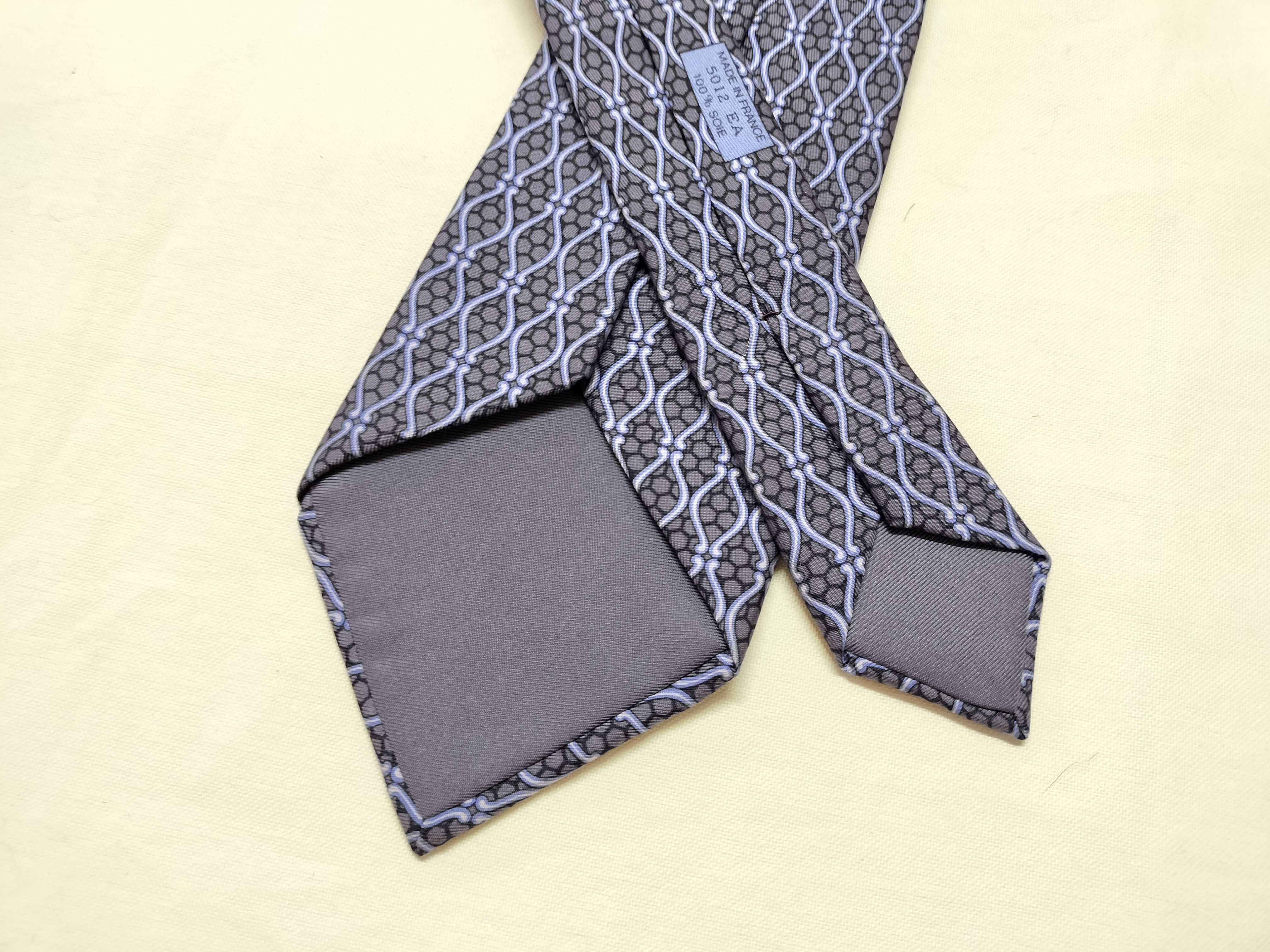 Hermes Geometric Pattern Silk Necktie