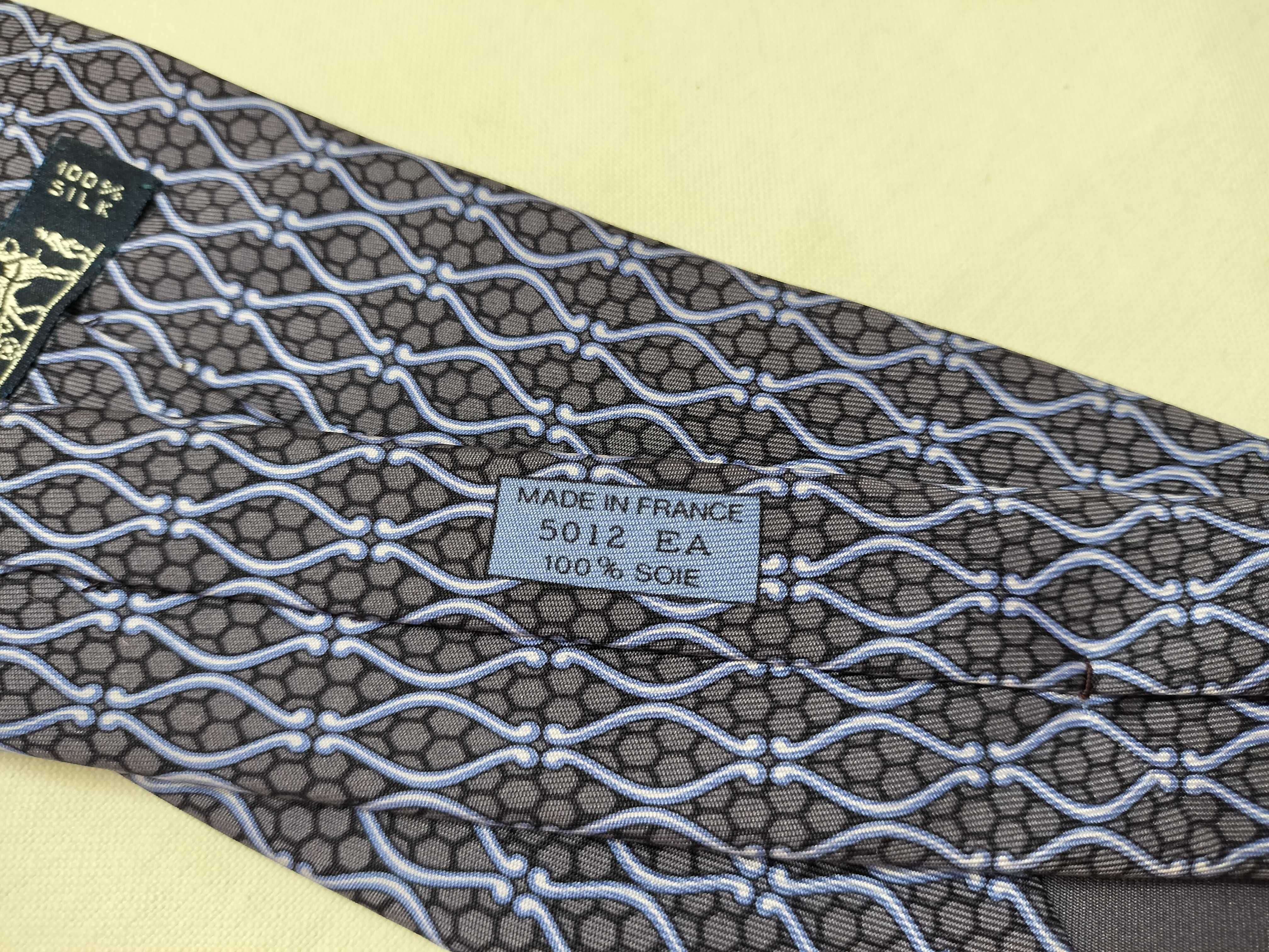 Hermes Geometric Pattern Silk Necktie