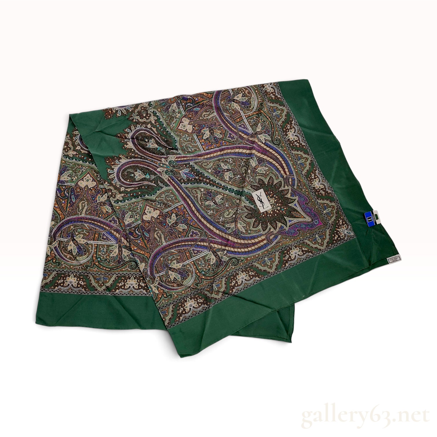 Vintage Yves Saint Laurent Paisley Silk Shawl /Long Scarf
