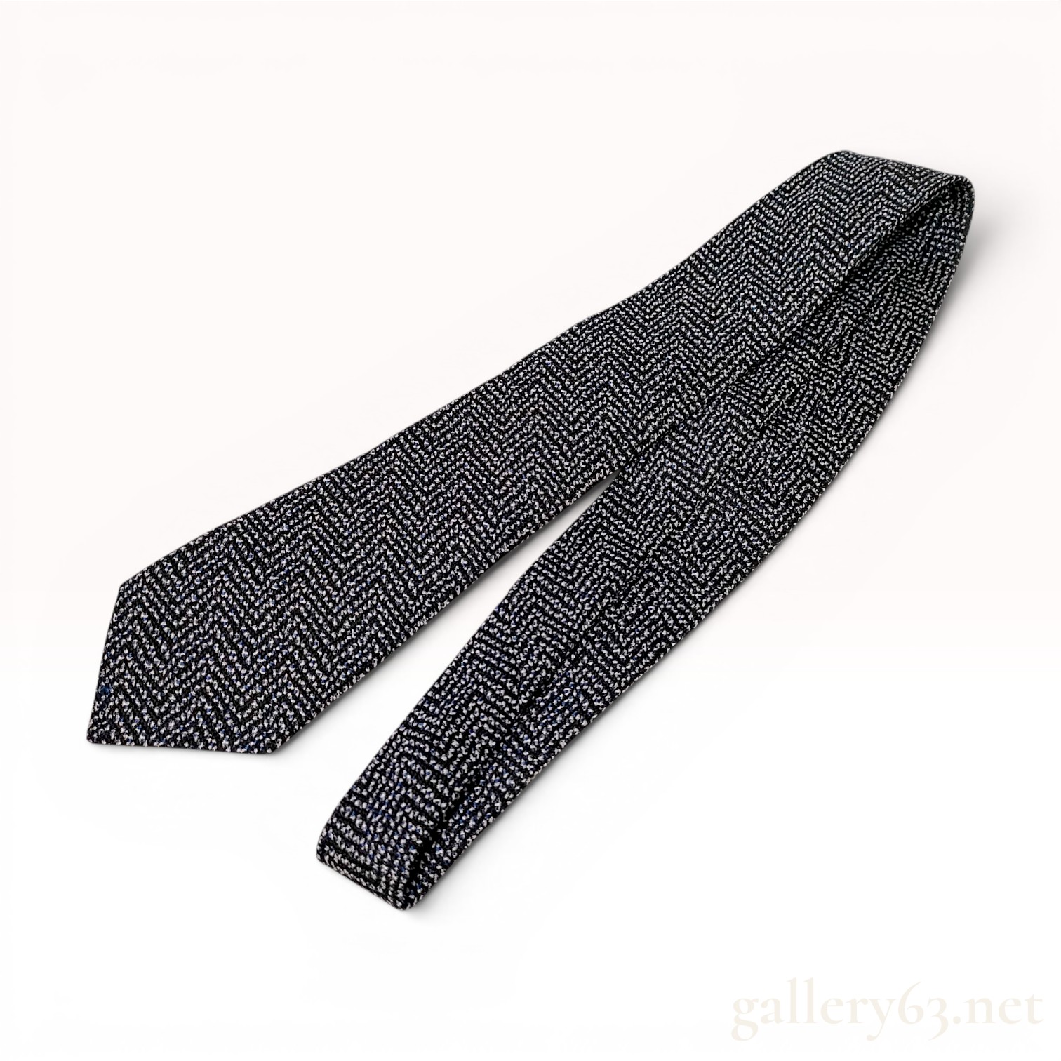 Bottega Veneta Herringbone Textured Silk Mix Tie
