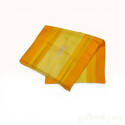 Vintage Yves Saint Laurent Striped Cassandre Silk Scarf. Yves Saint Laurent silk scarf featuring 