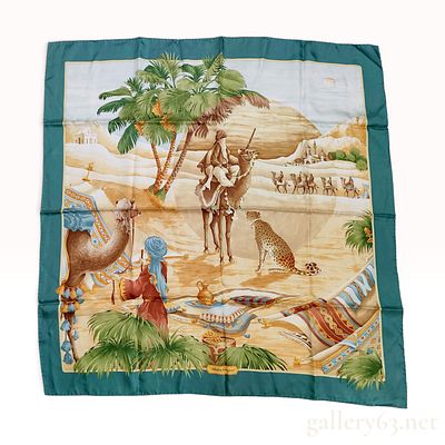 Salvatore Ferragamo Desert Oasis Silk Scarf. Salvatore Ferragamo Touareg Desert silk scarf 