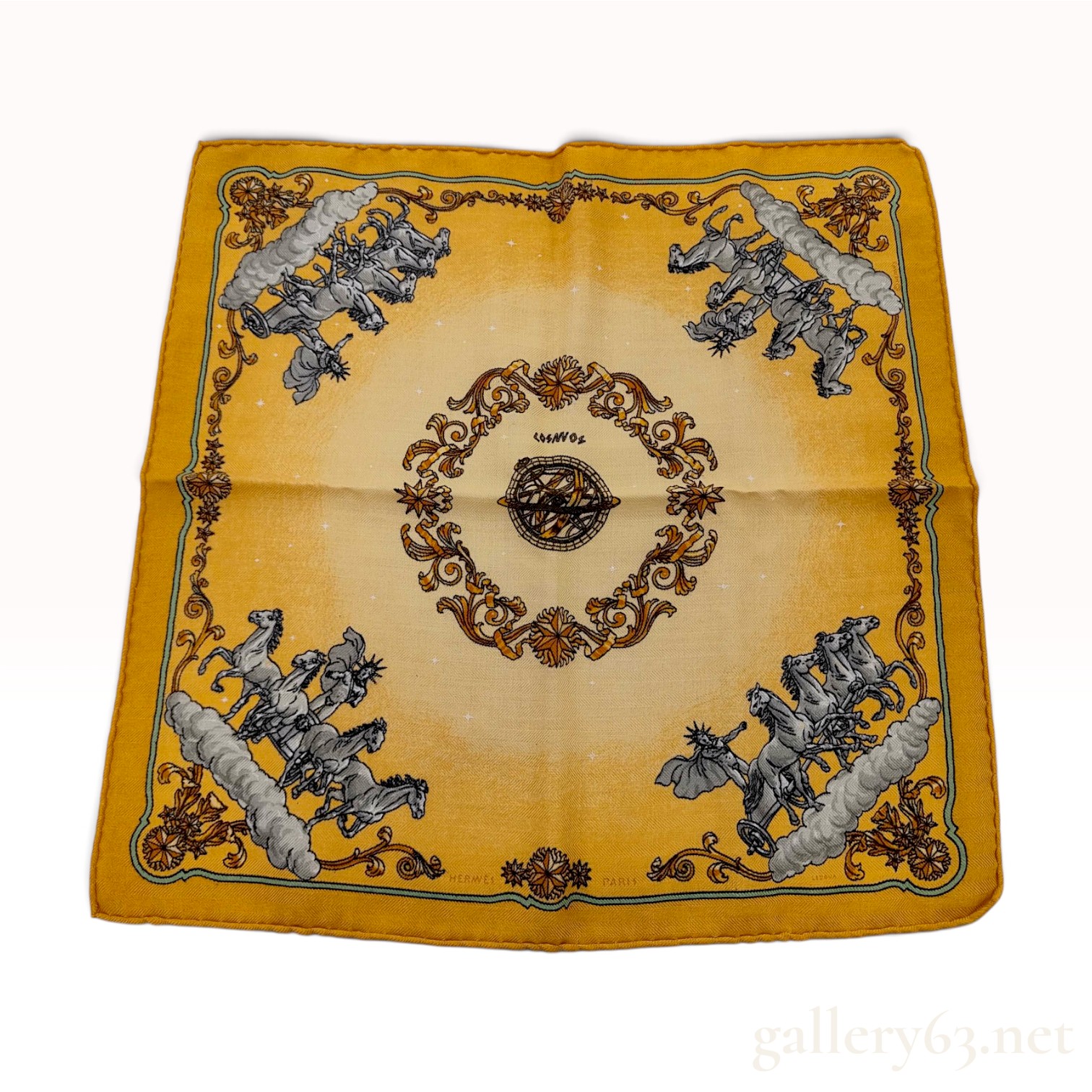 Hermes Cosmos Cashmere Silk Gavroche Scarf