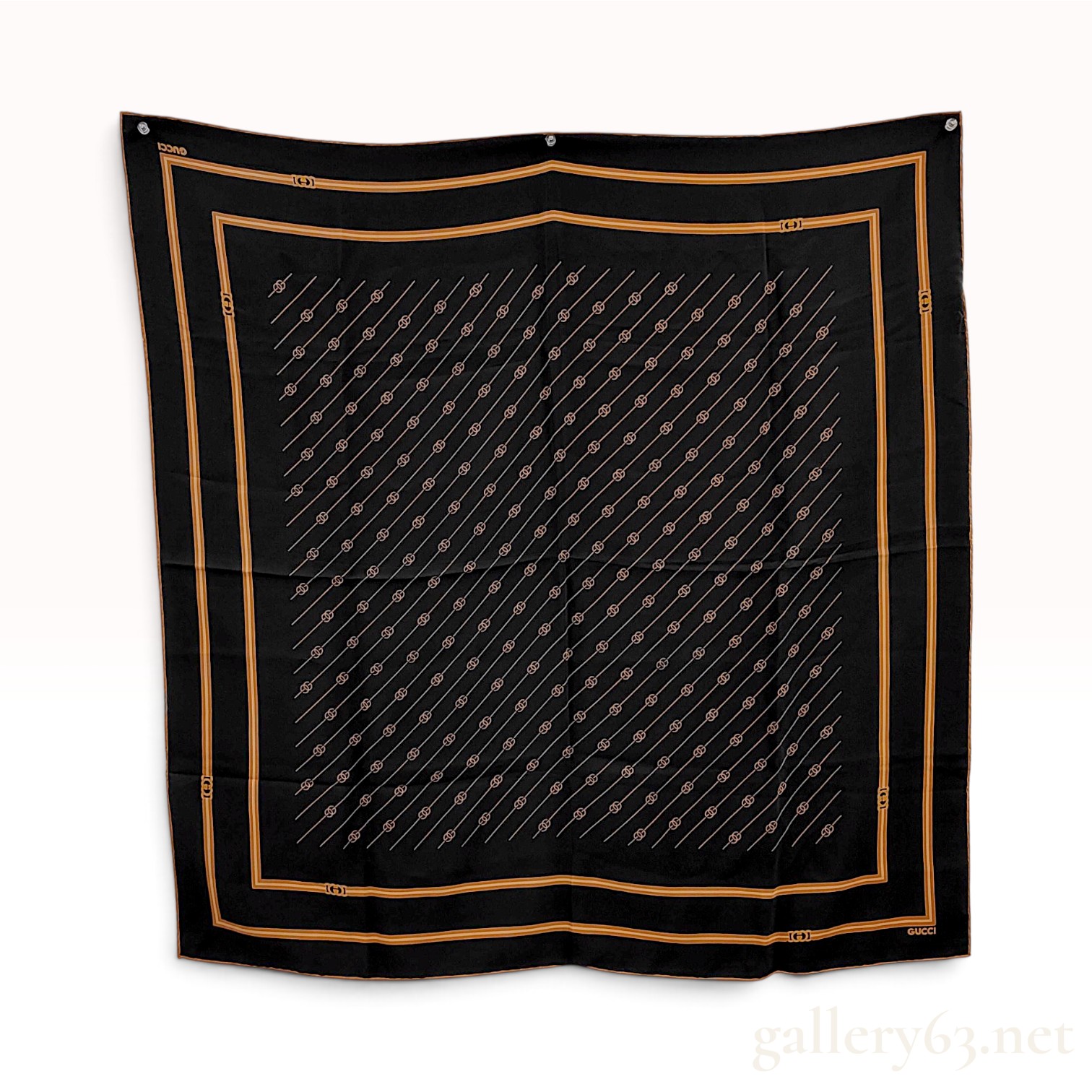 Vintage Gucci Interlocking GG Silk Scarf