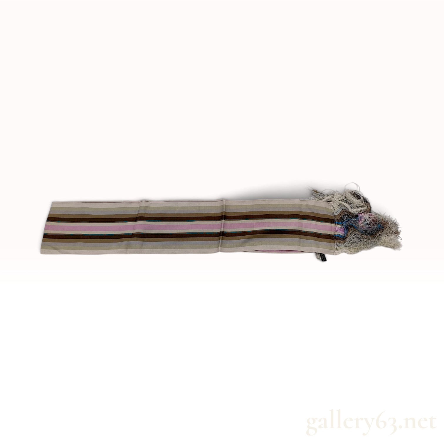 Louis Vuitton Striped Long Silk Scarf with Fringe 180cm