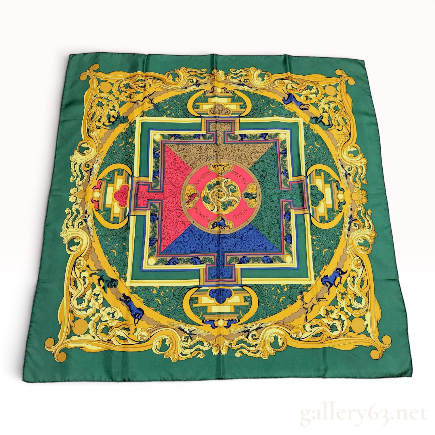 Vintage Hermes Animaux Solaires Silk Carre 90