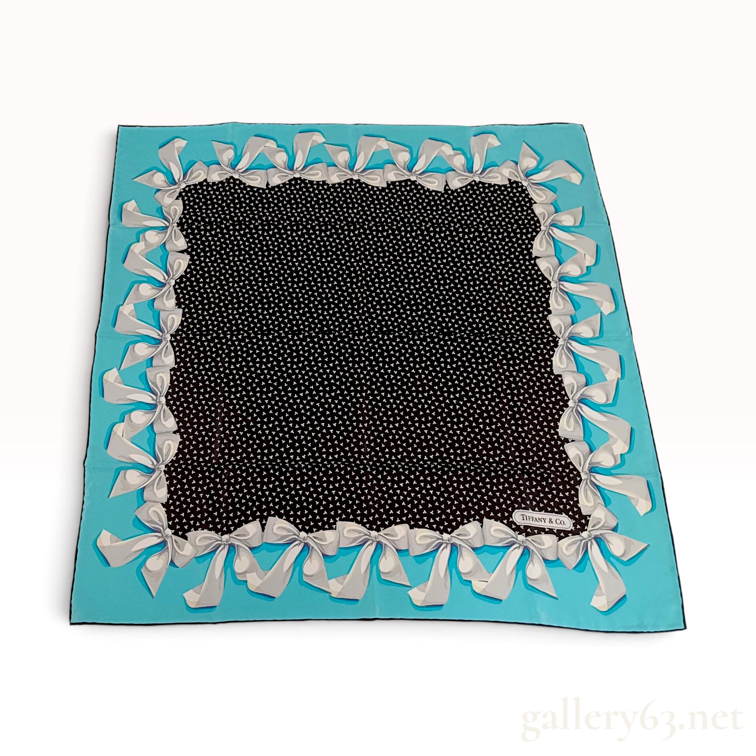 Vintage Tiffany & Co. T Design Silk Scarf 1986