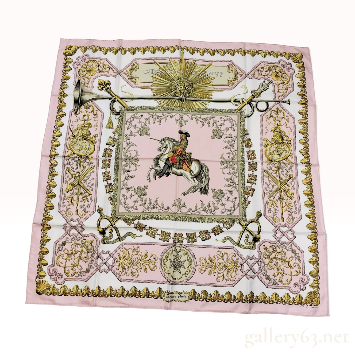 Vintage Hermes Ludovicus Magnus Silk Carre 90