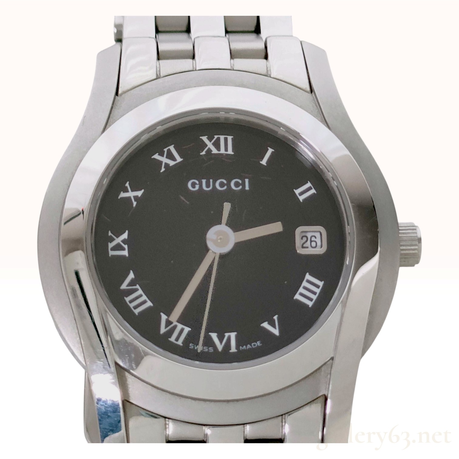 Gucci 5500 L Stainless Steel Quartz Wristwatch with Box and Papers