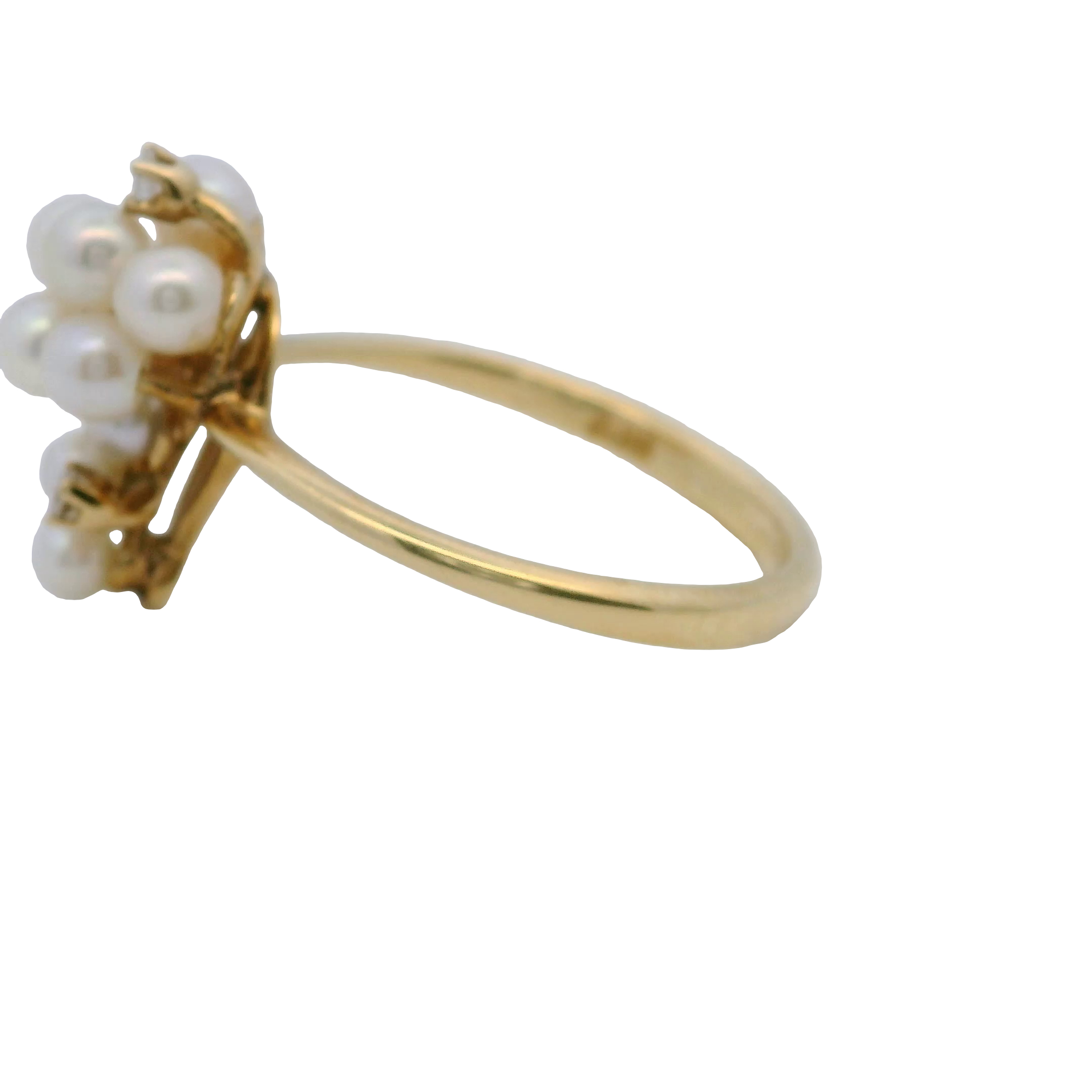 14K Gold Pearl Diamond Grape Ring