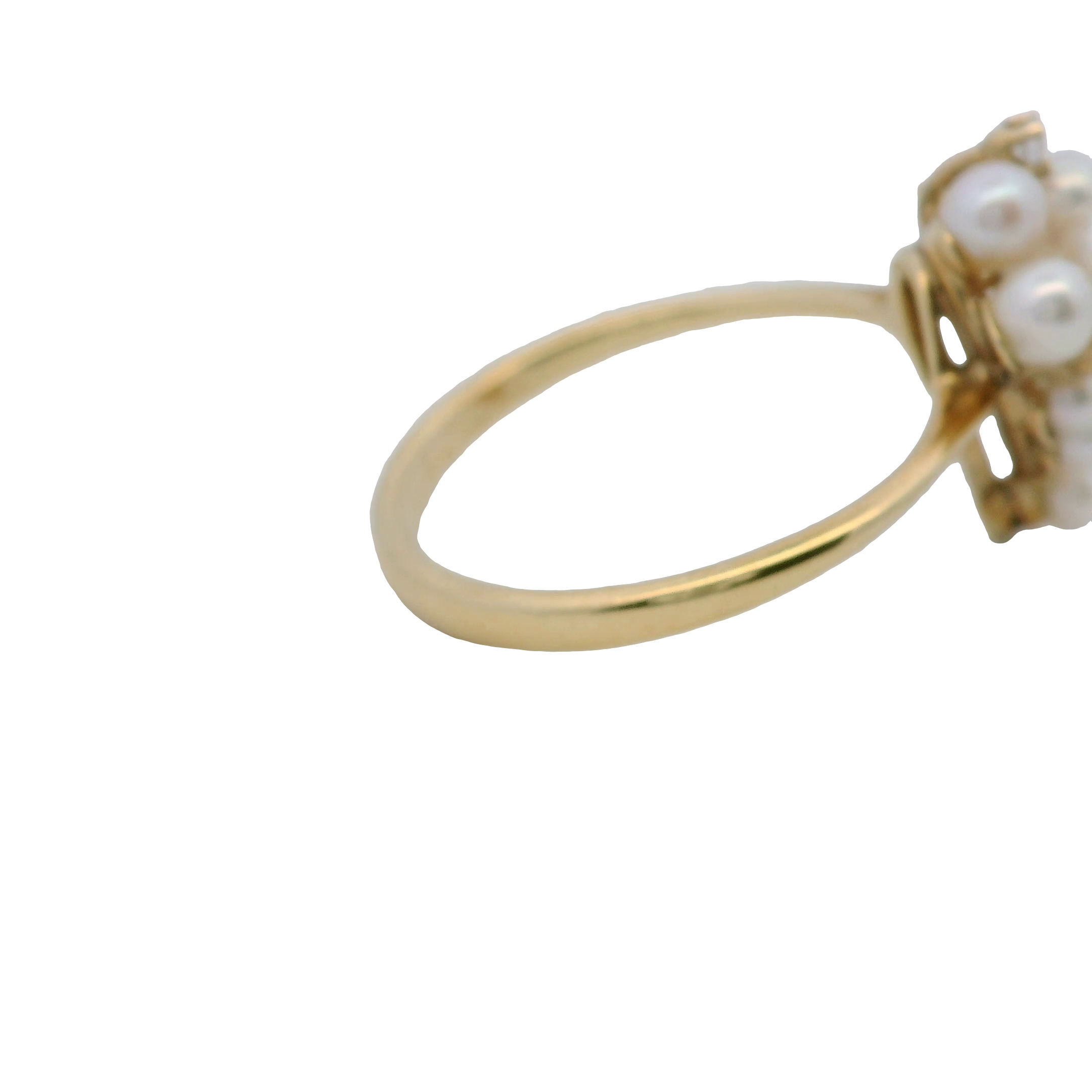 14K Gold Pearl Diamond Grape Ring