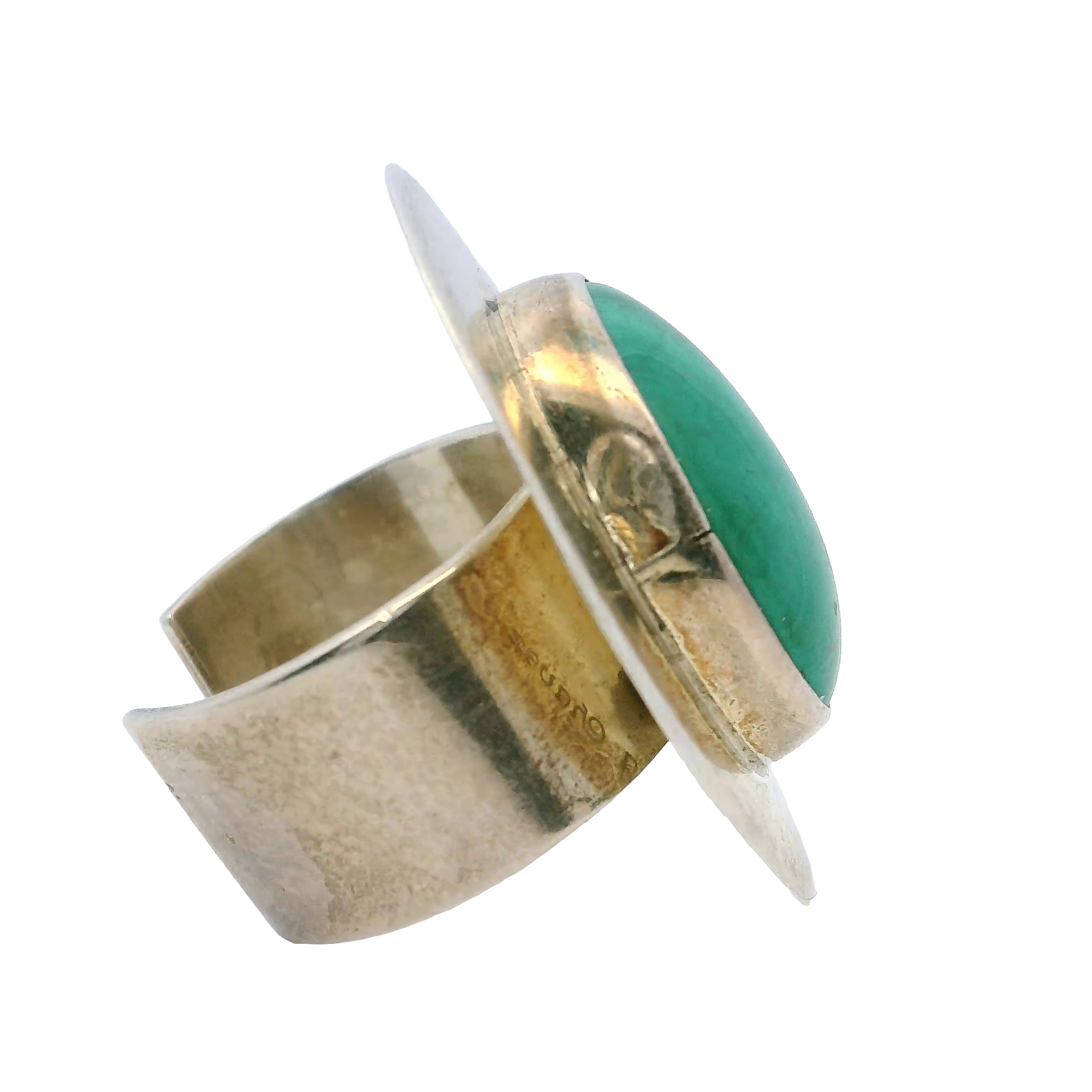 Native American Artist Signed Malachite Ring
