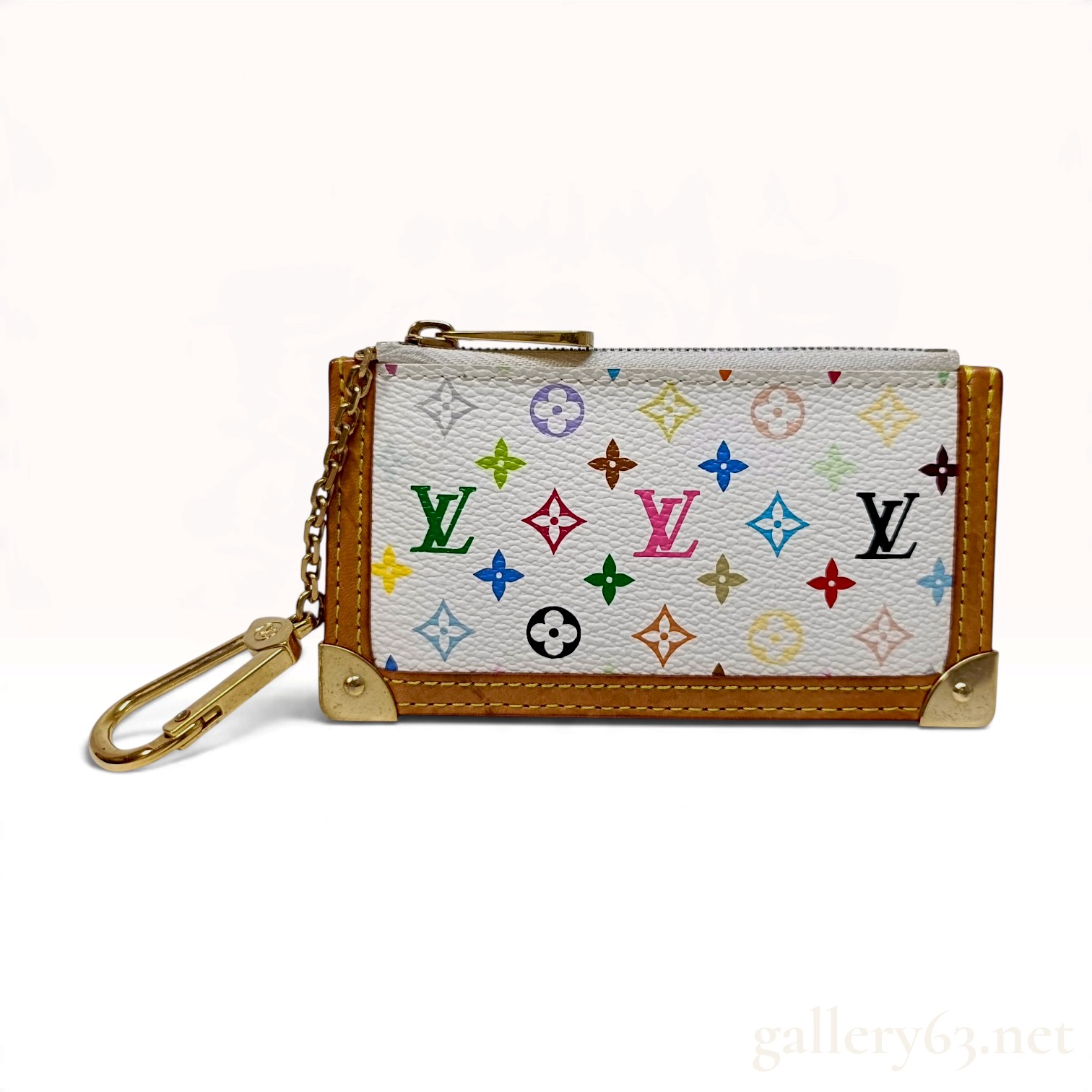 Louis Vuitton Monogram Multicolore White Canvas Pochette Cles Key Pouch