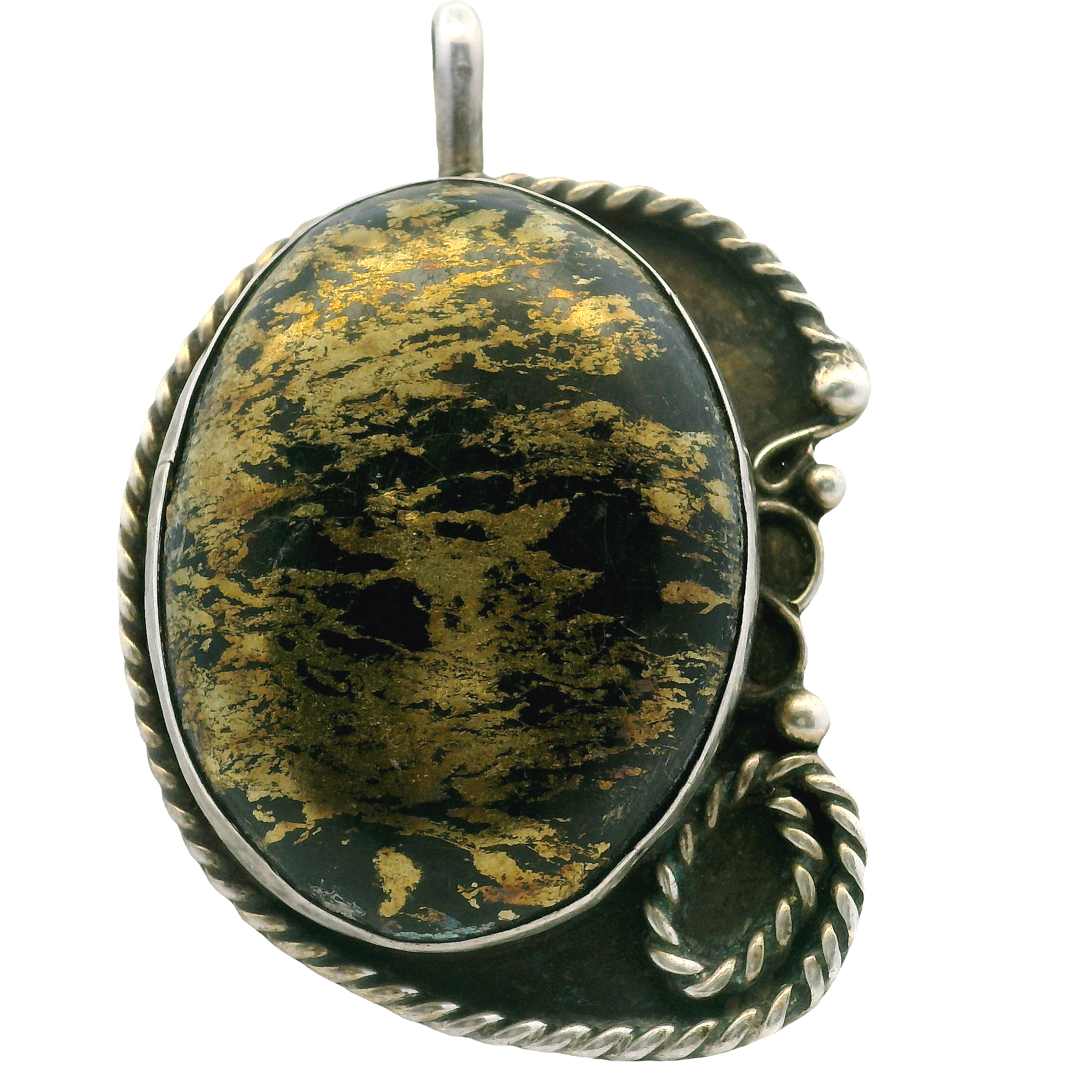 Estate Native American Apache Gold Sterling Pendant