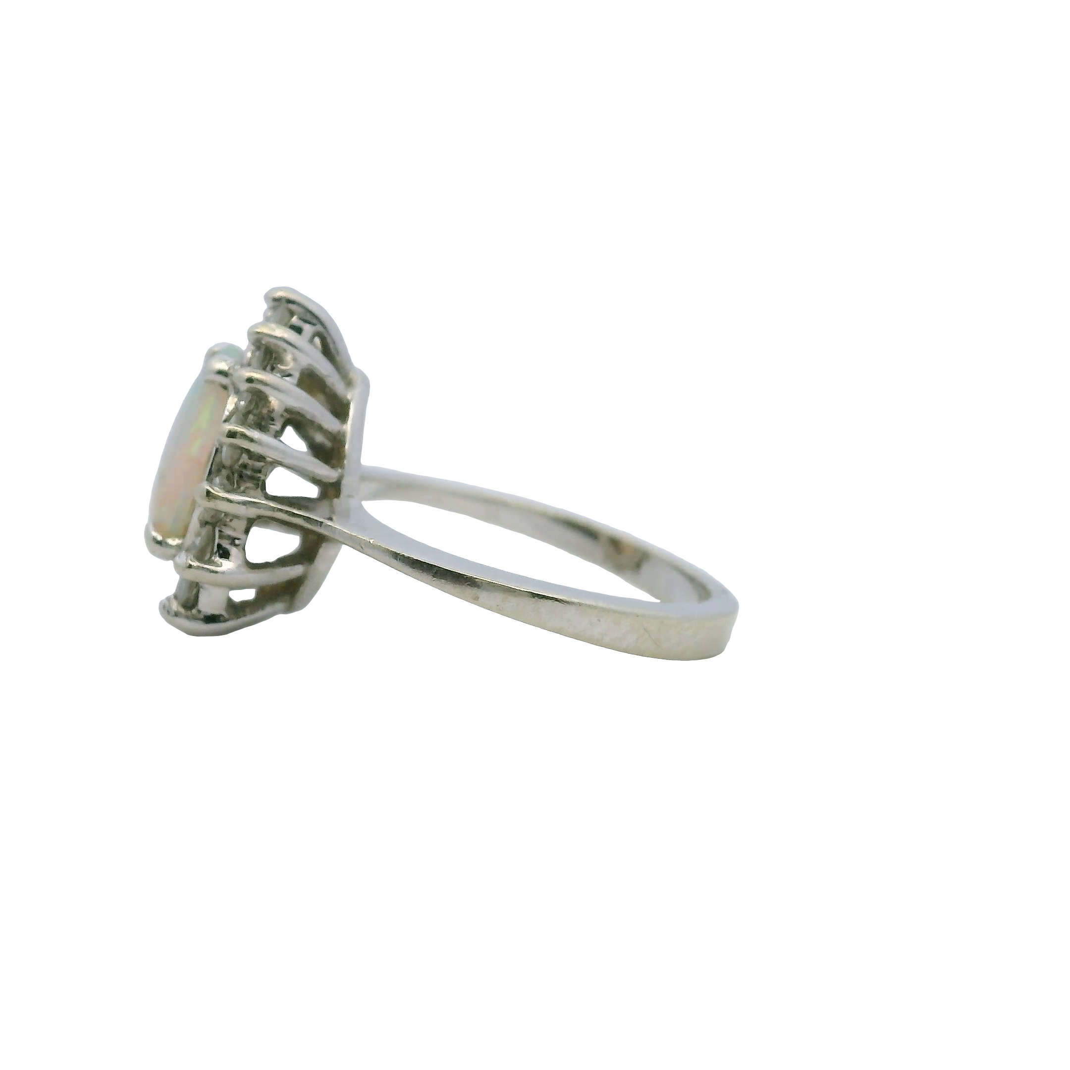 14K Gold Opal & Diamond Ring