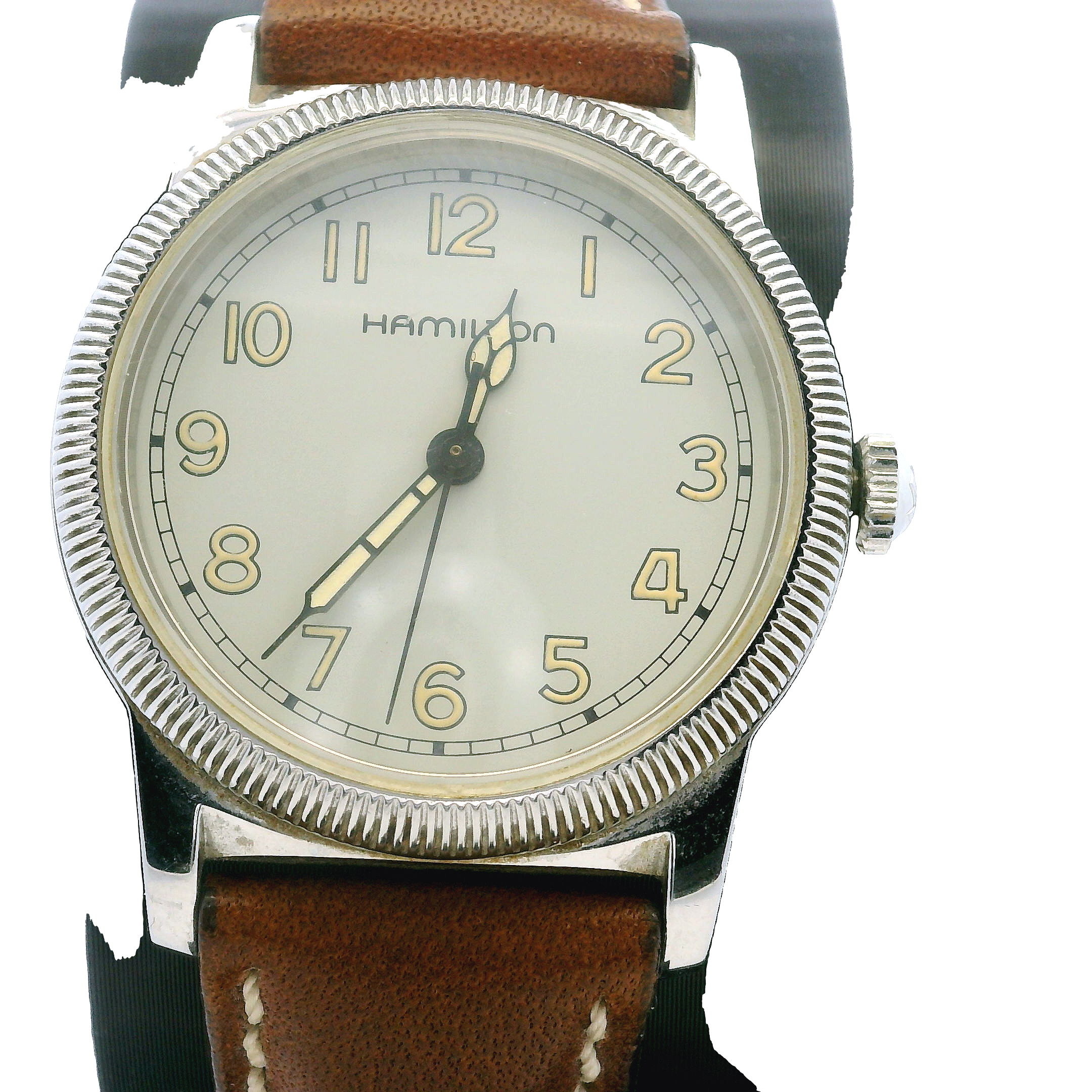Hamilton Stainless Steel Leather Watch
