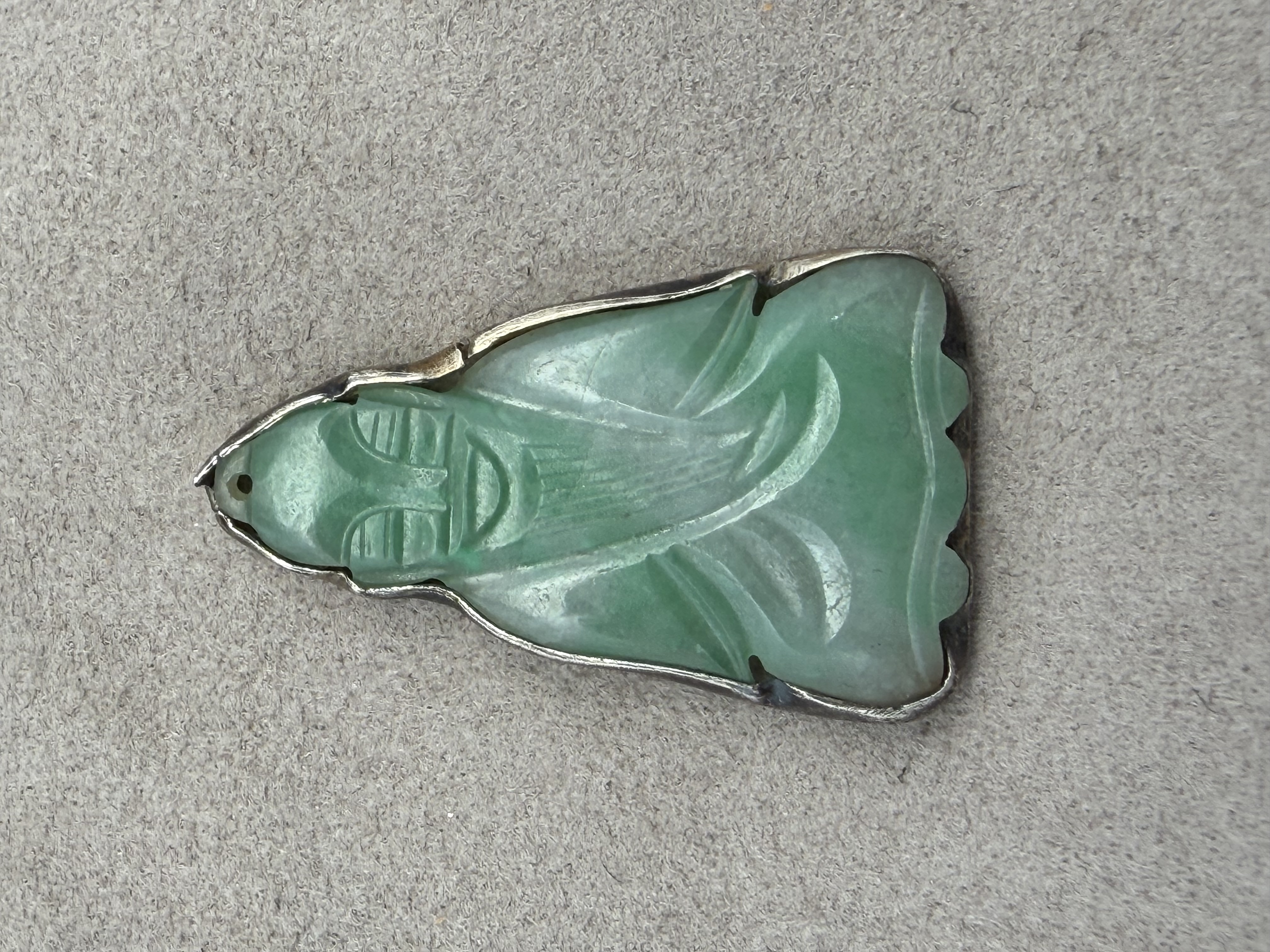 20 Carat Silver Mounted Jadeite Jade Elder