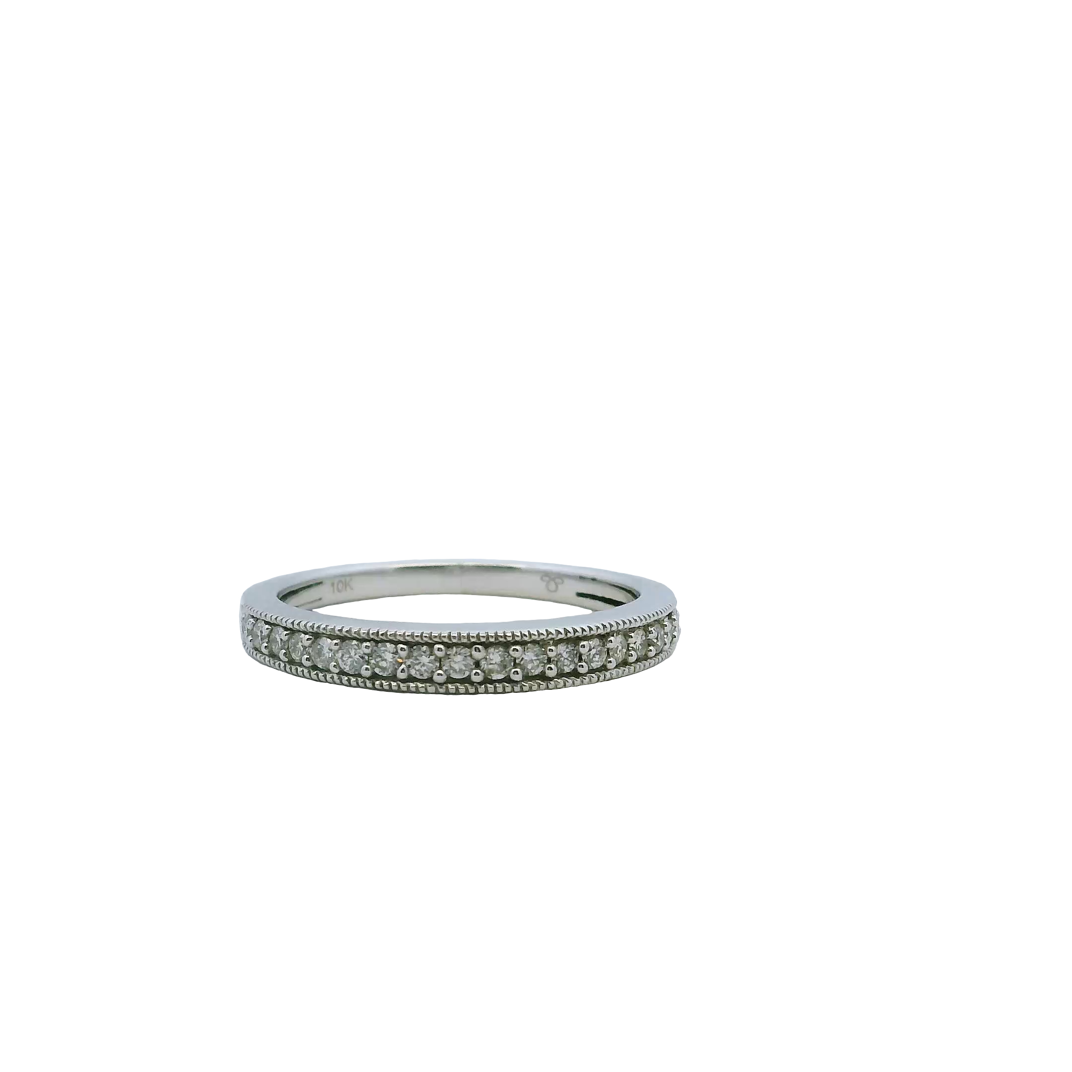 10K White Gold Diamond Band
