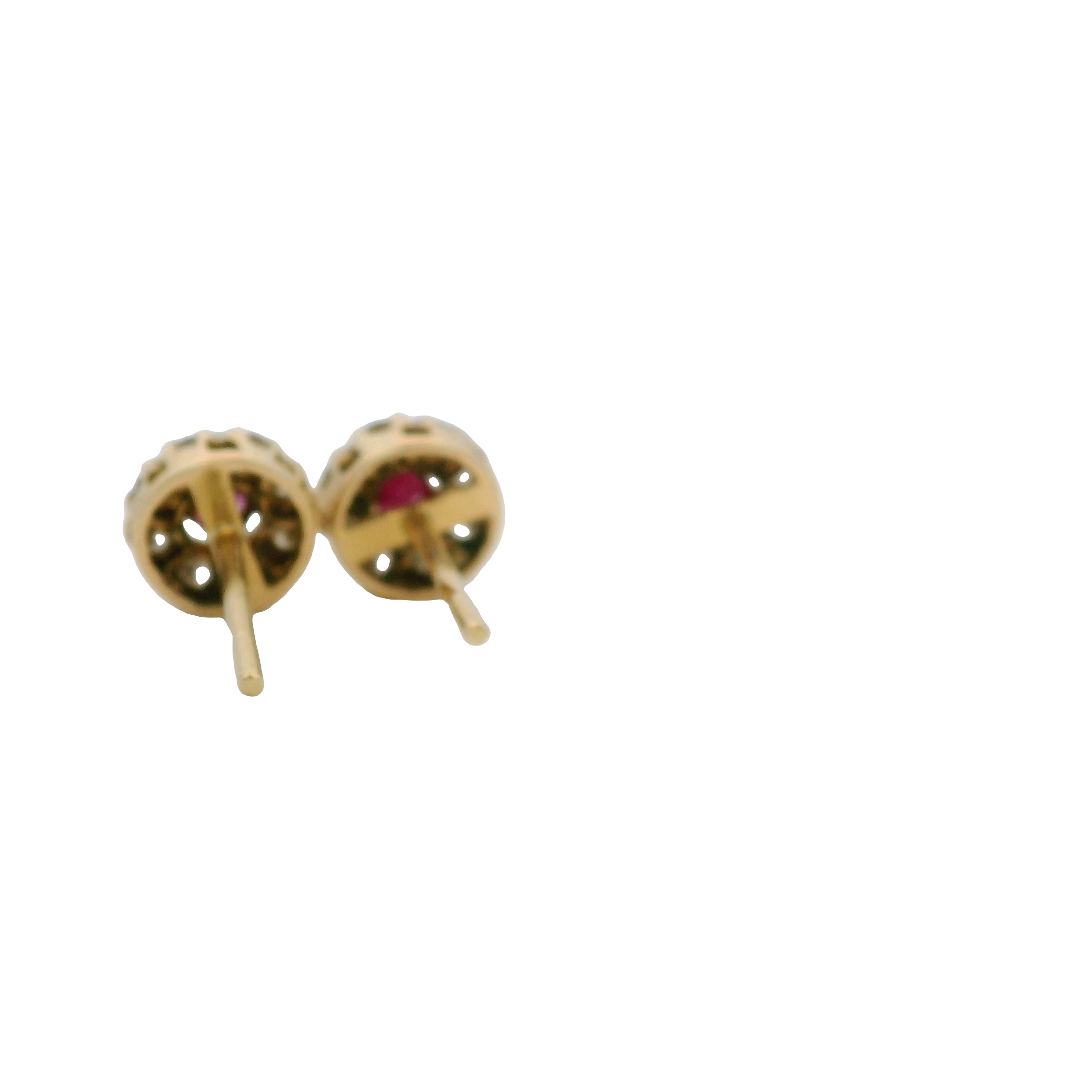 14K Gold Ruby & Diamond Earrings