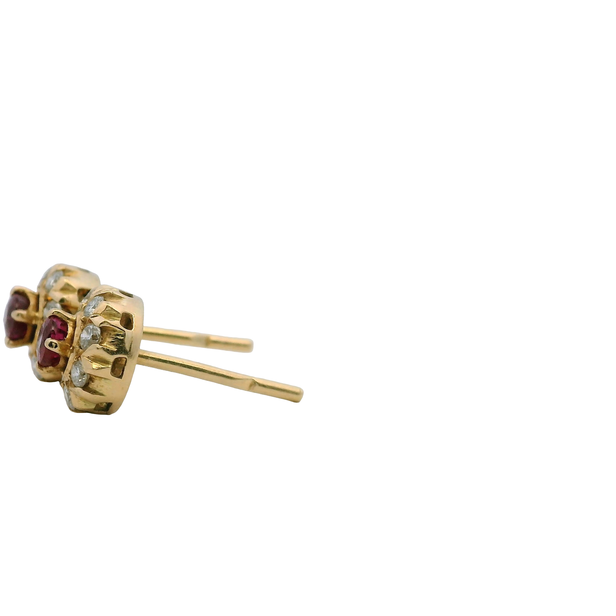 14K Gold Ruby & Diamond Earrings