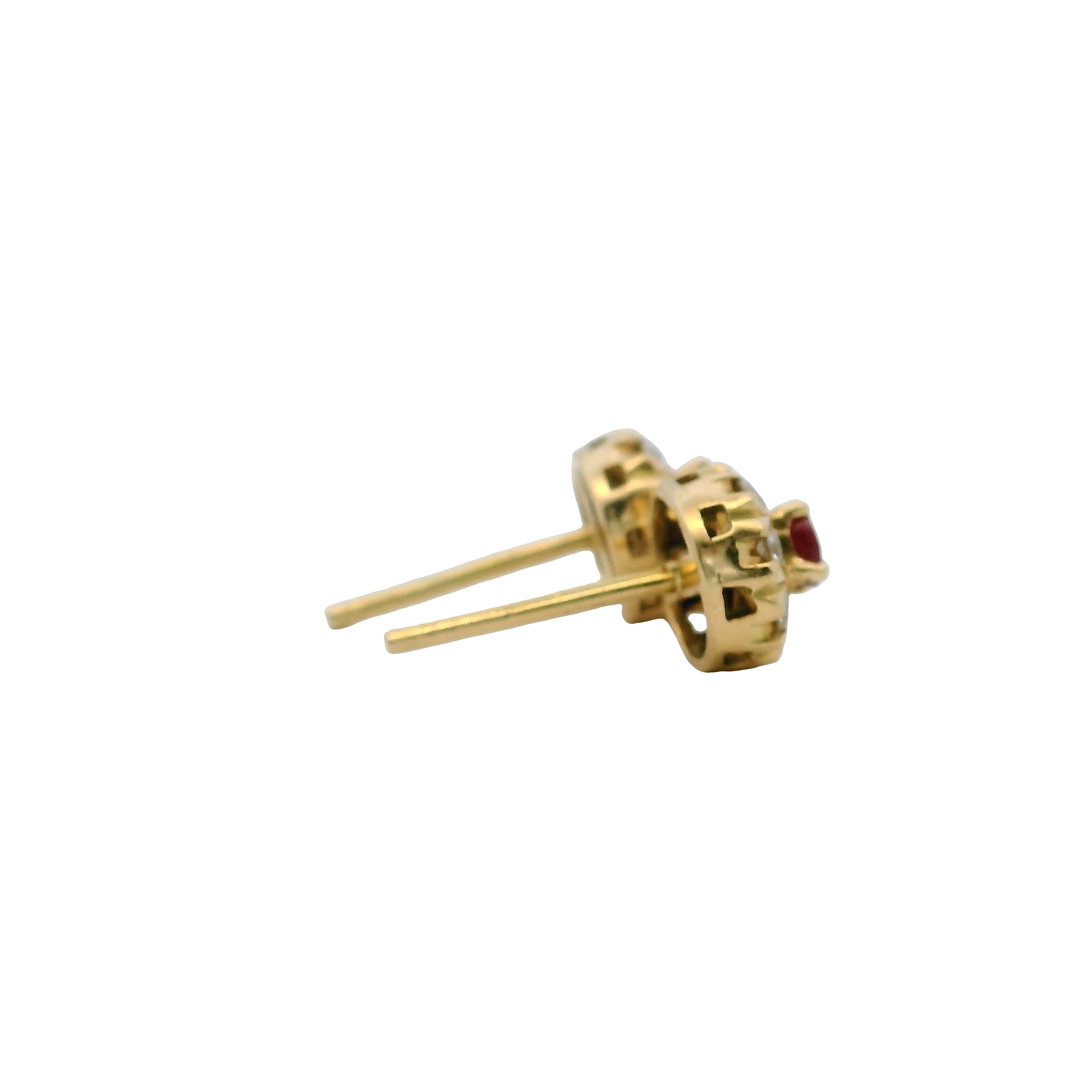 14K Gold Ruby & Diamond Earrings