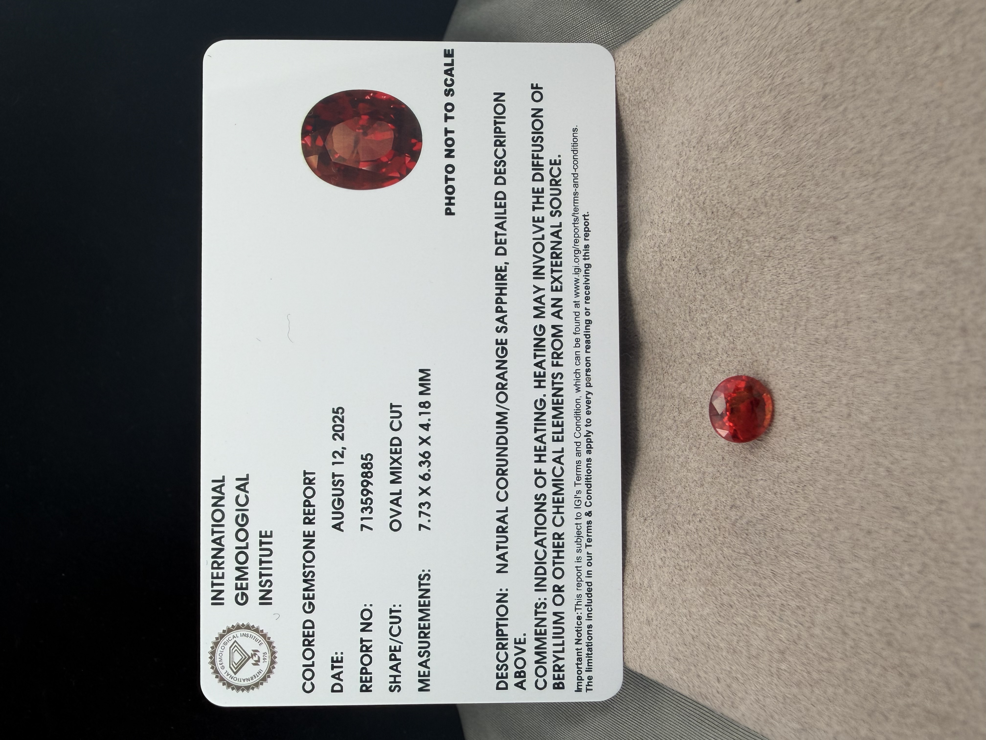 1.77 Carat Certified Sapphire