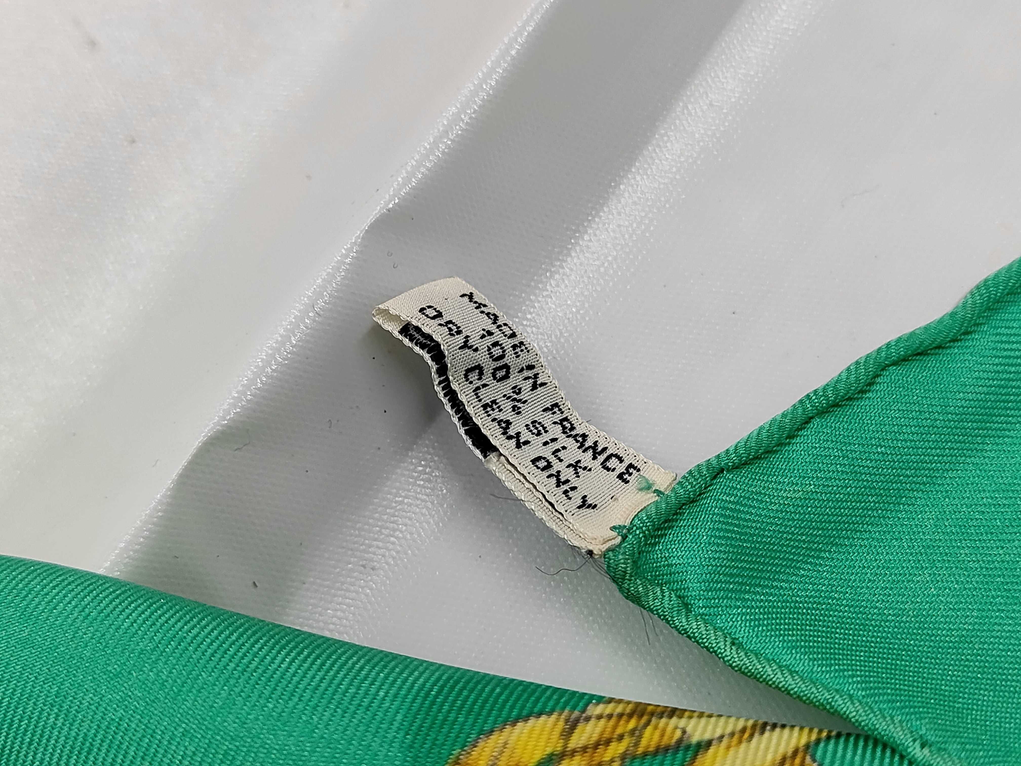 Hermes Clips Green Silk Scarf