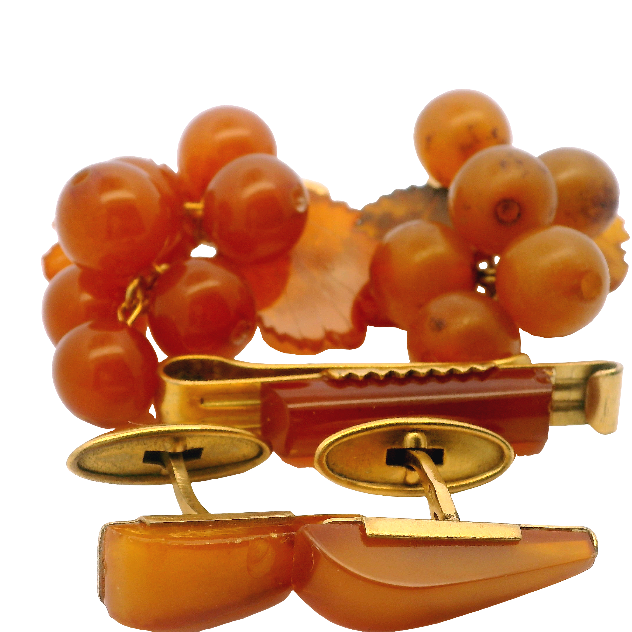 Gold Filled Russian Amber Jewelry Lot