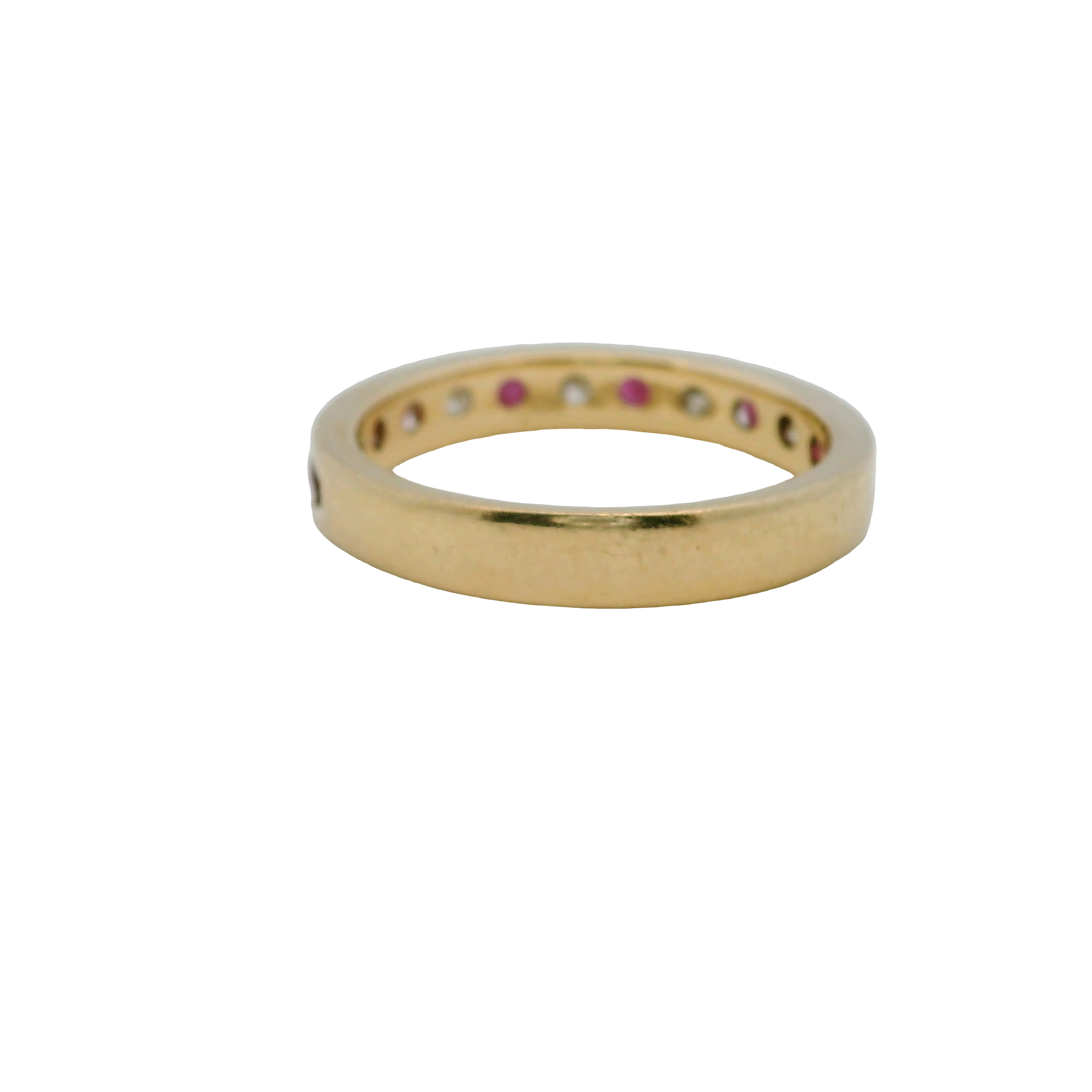 14K Gold Ruby & Diamond Band Ring