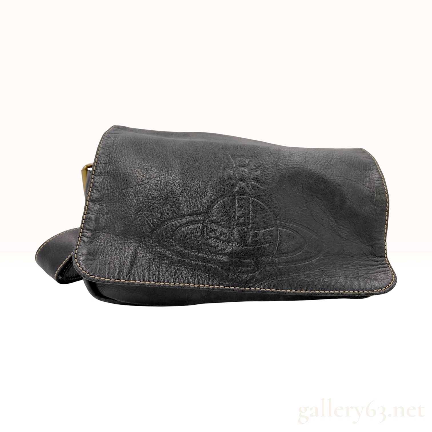 Vivienne Westwood Accord Black Leather Shoulder Bag
