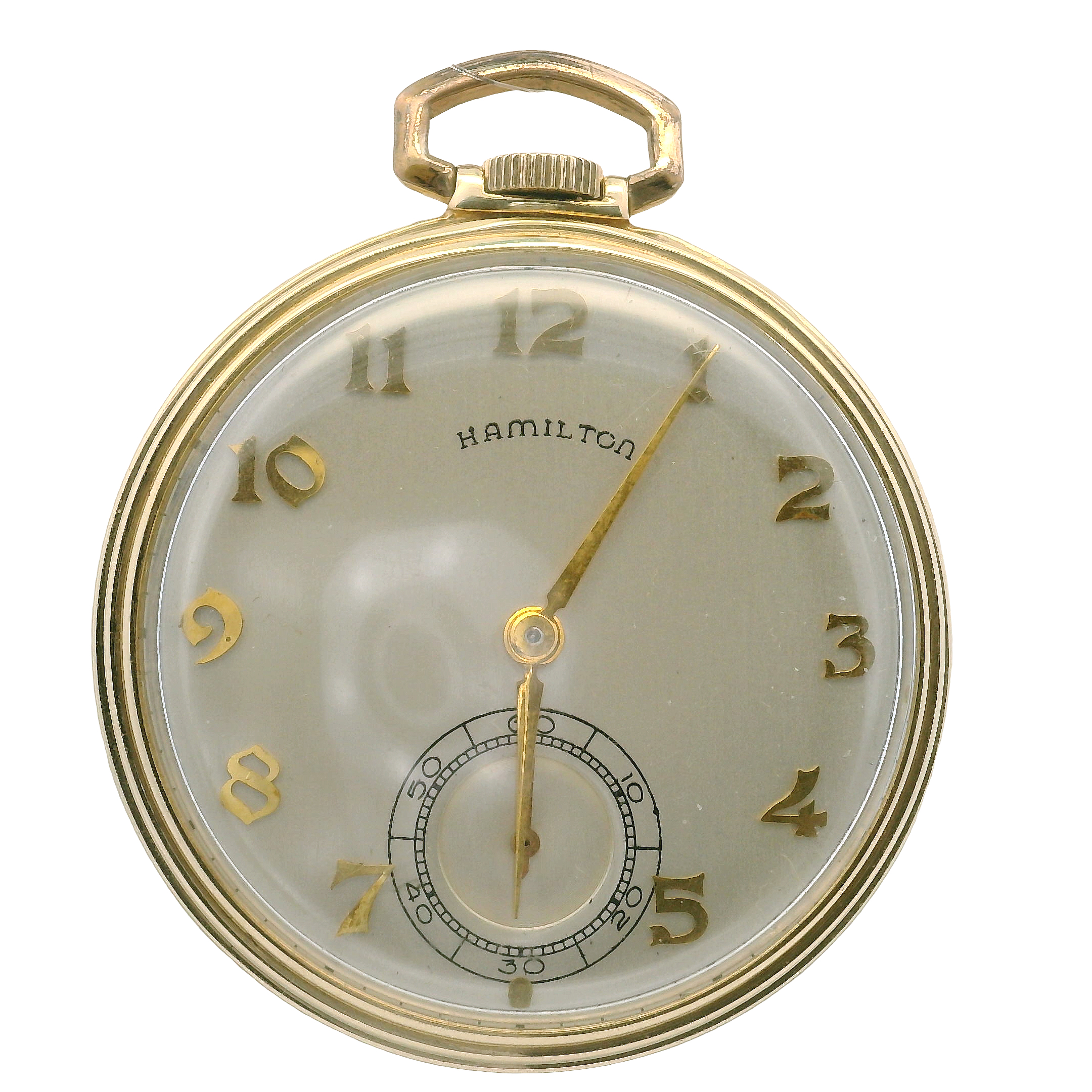 Art Deco Hamilton 14K Yellow Gold Pocket Watch