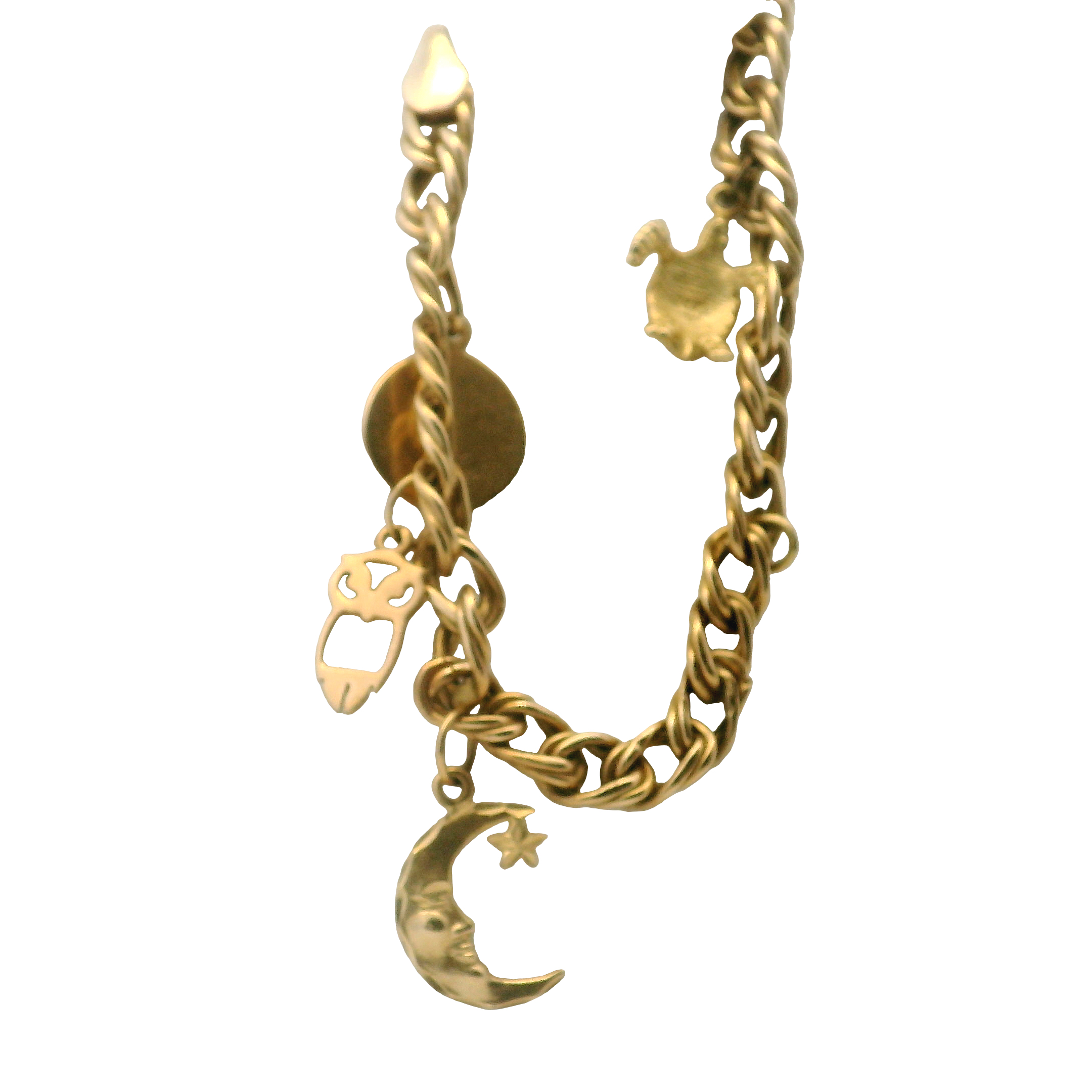 Estate Yellow Gold Charm Bracelet