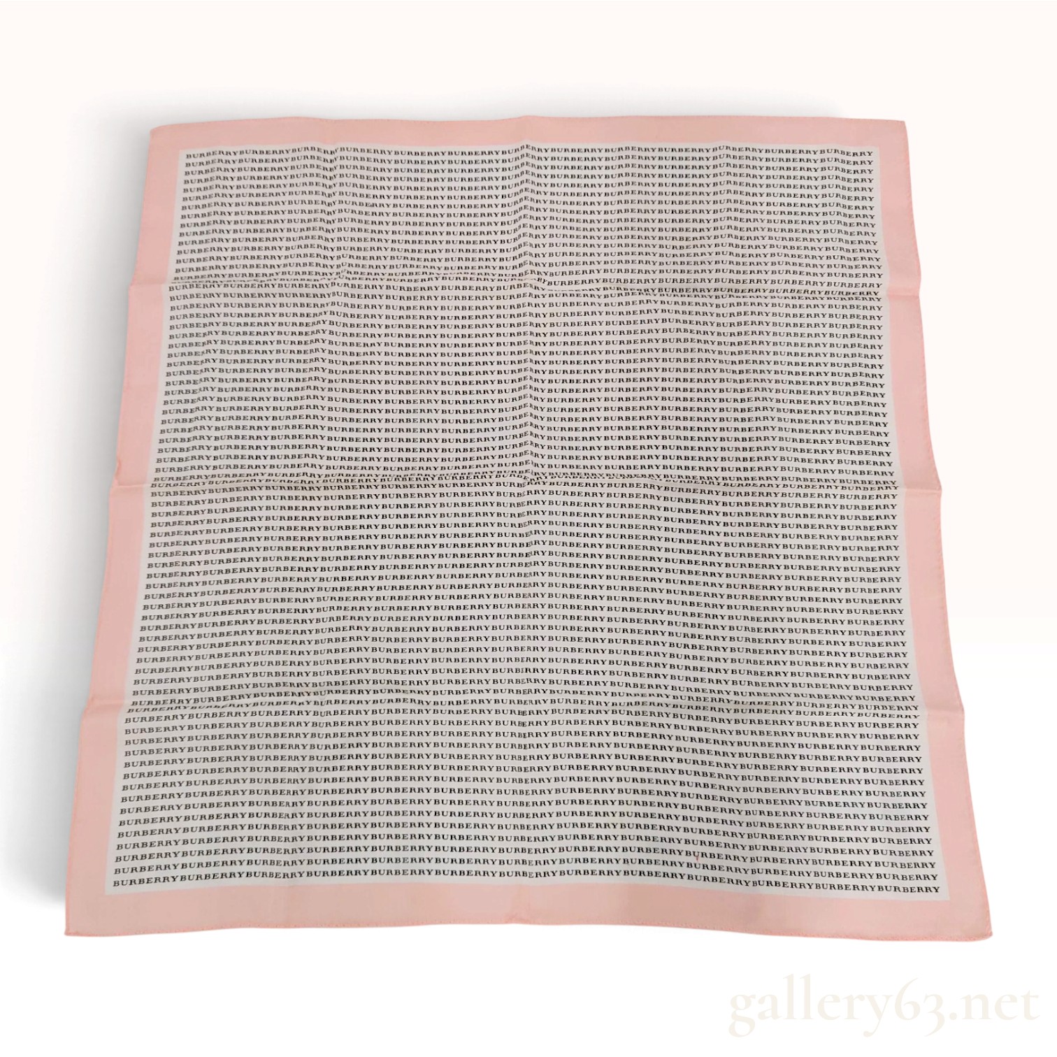 Burberry Typography Pattern Pink and White Scarf