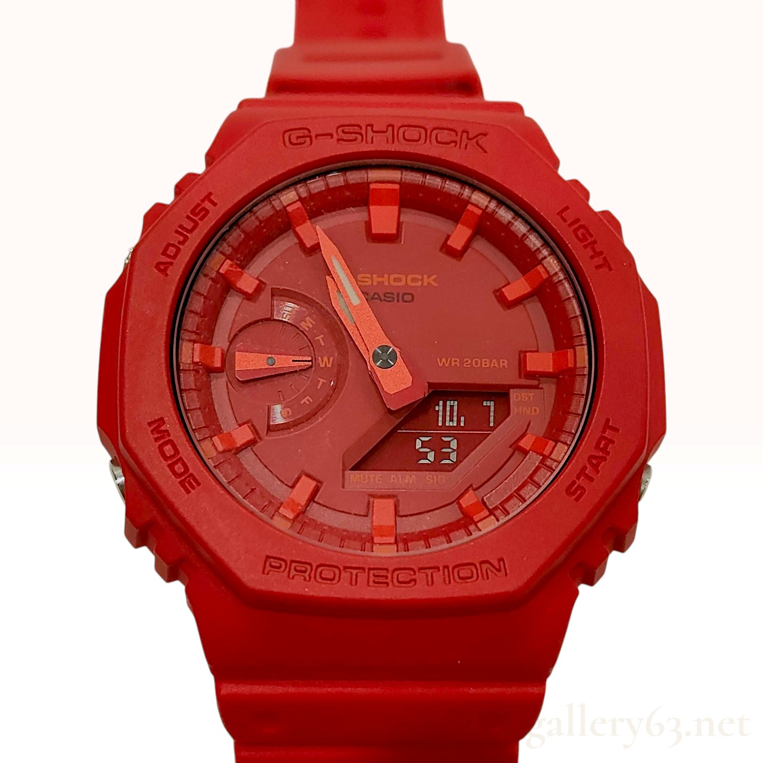 Casio G-Shock GA-2100 Carbon Core Guard Red Analog Digital Watch