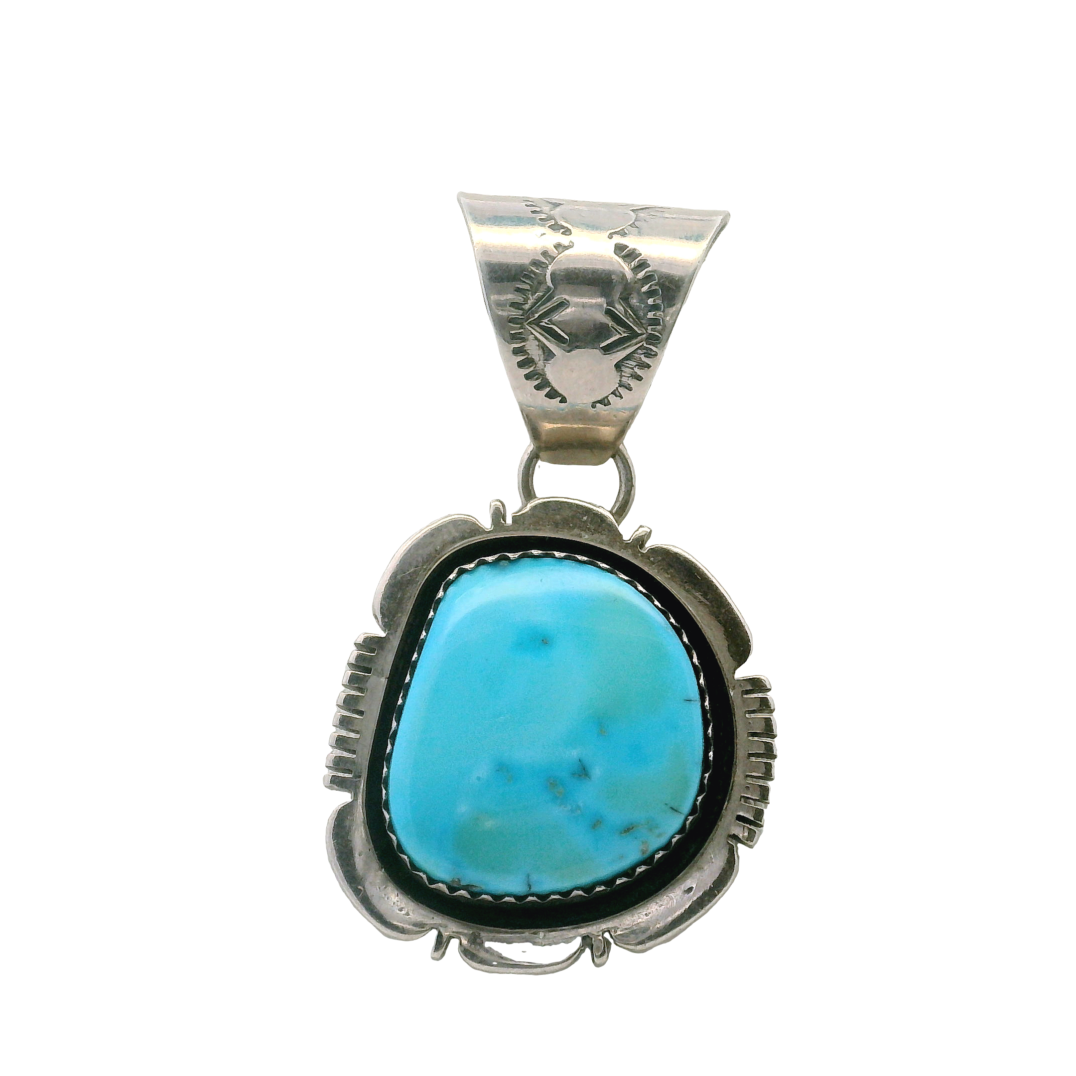 Native American Sterling Turquoise Pendant