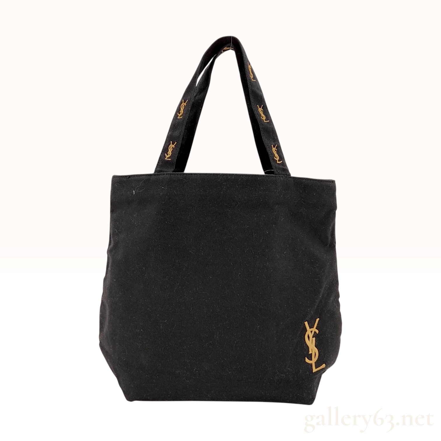 Yves Saint Laurent Parfums Black Canvas Tote Bag