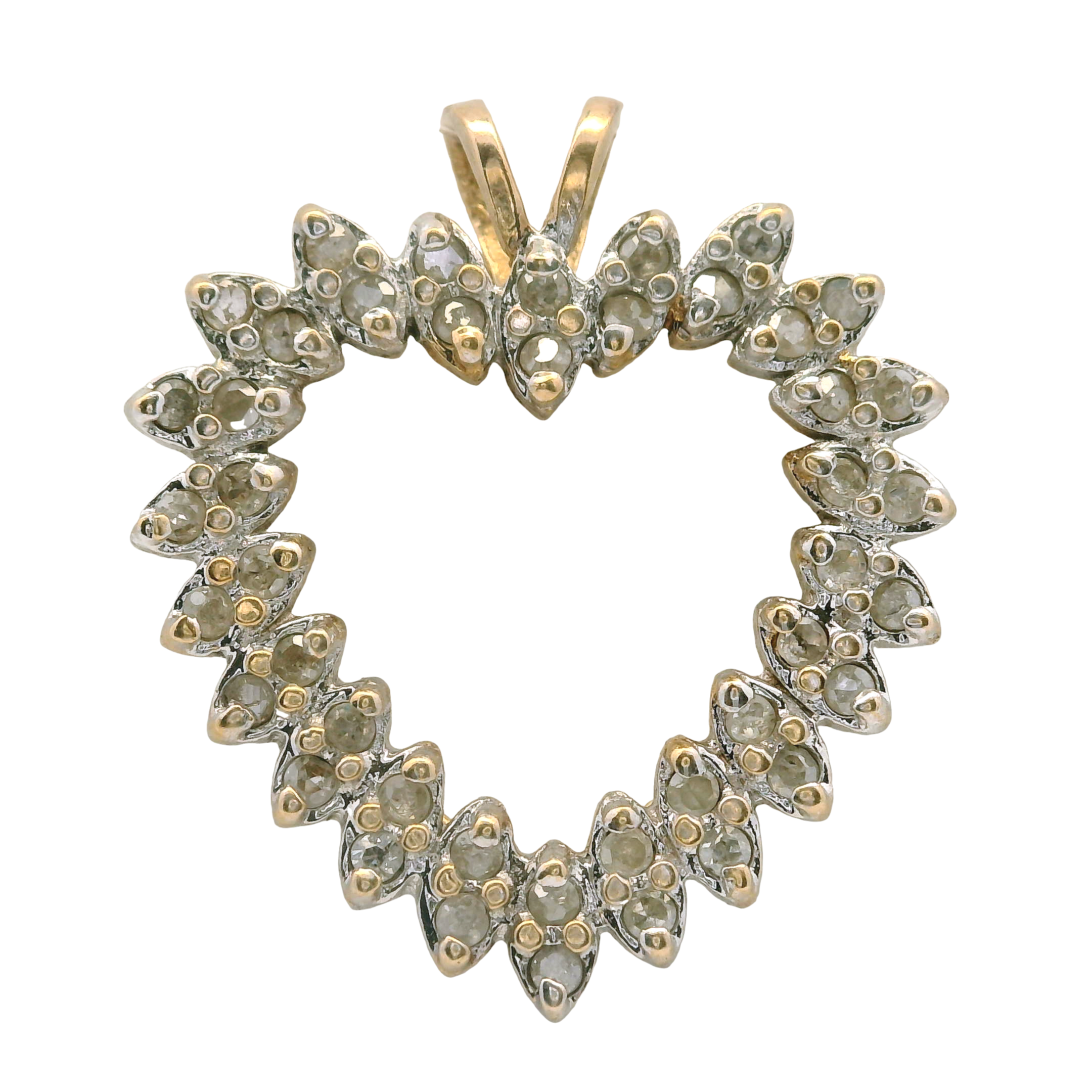 10K Gold Diamond Heart Pendant