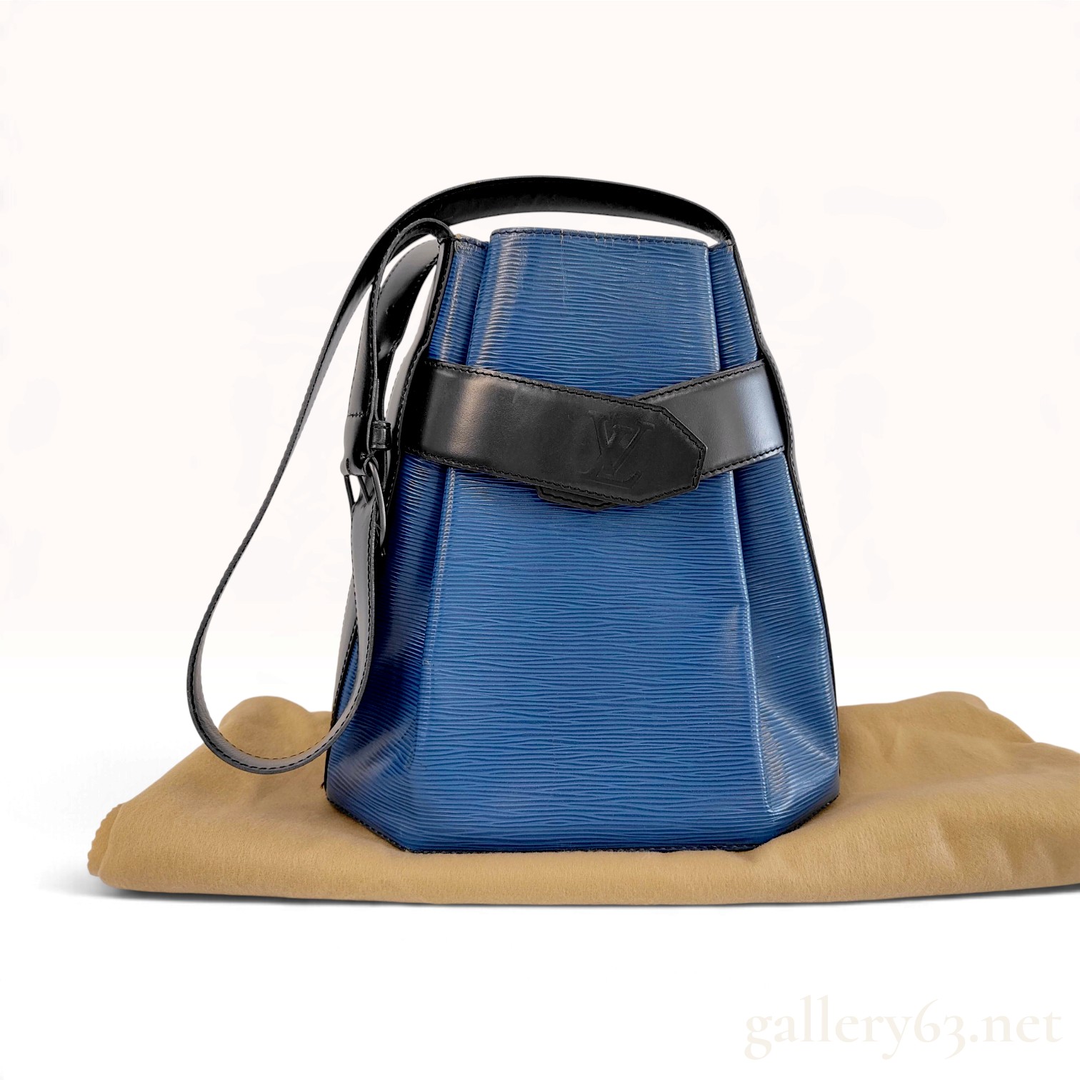 Louis Vuitton Saint-Jacques Toledo Blue Epi Leather Shoulder Bag GM with Dust Bag