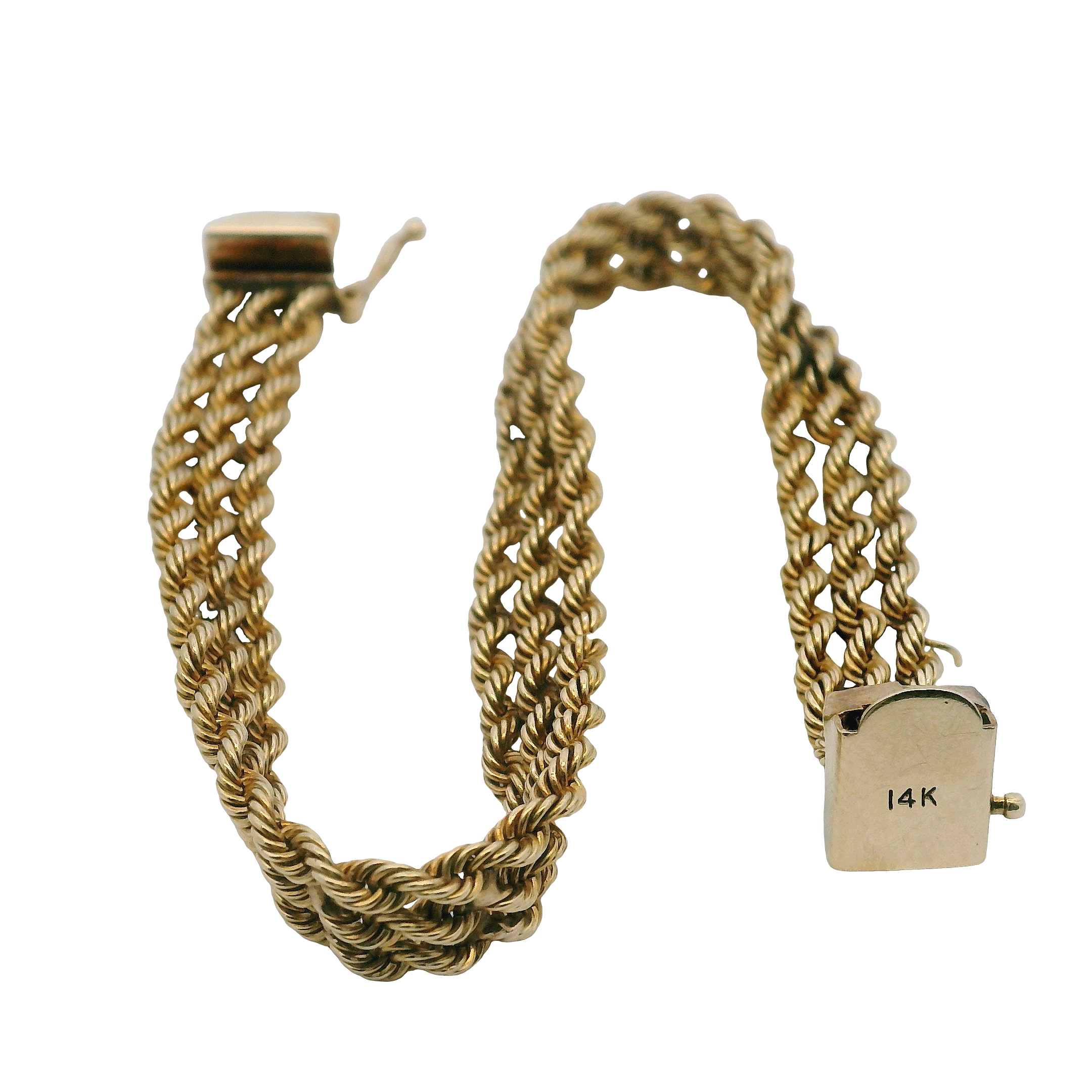 14K Gold Triple-Strand Rope Bracelet