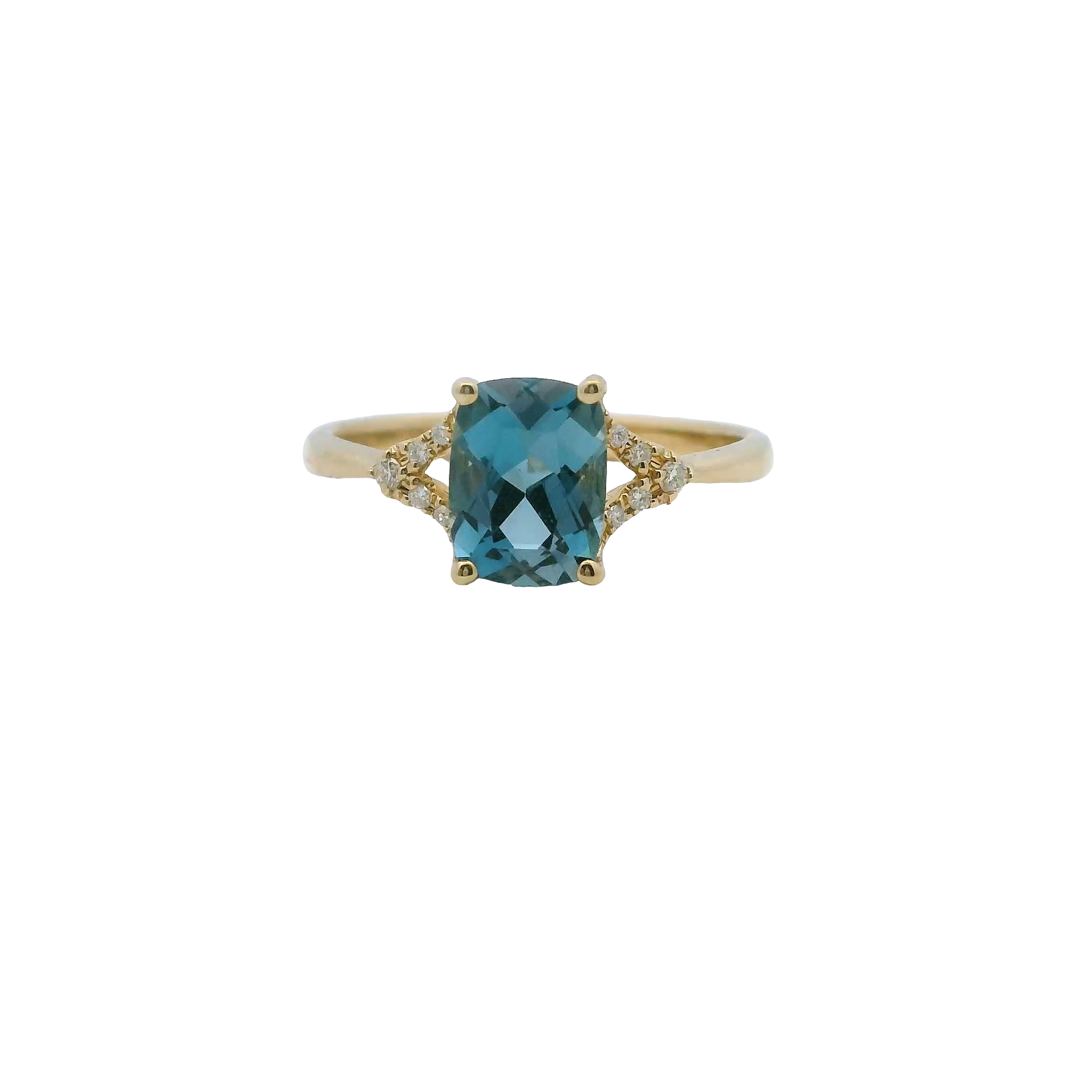 10K Gold Topaz & Diamond Ring