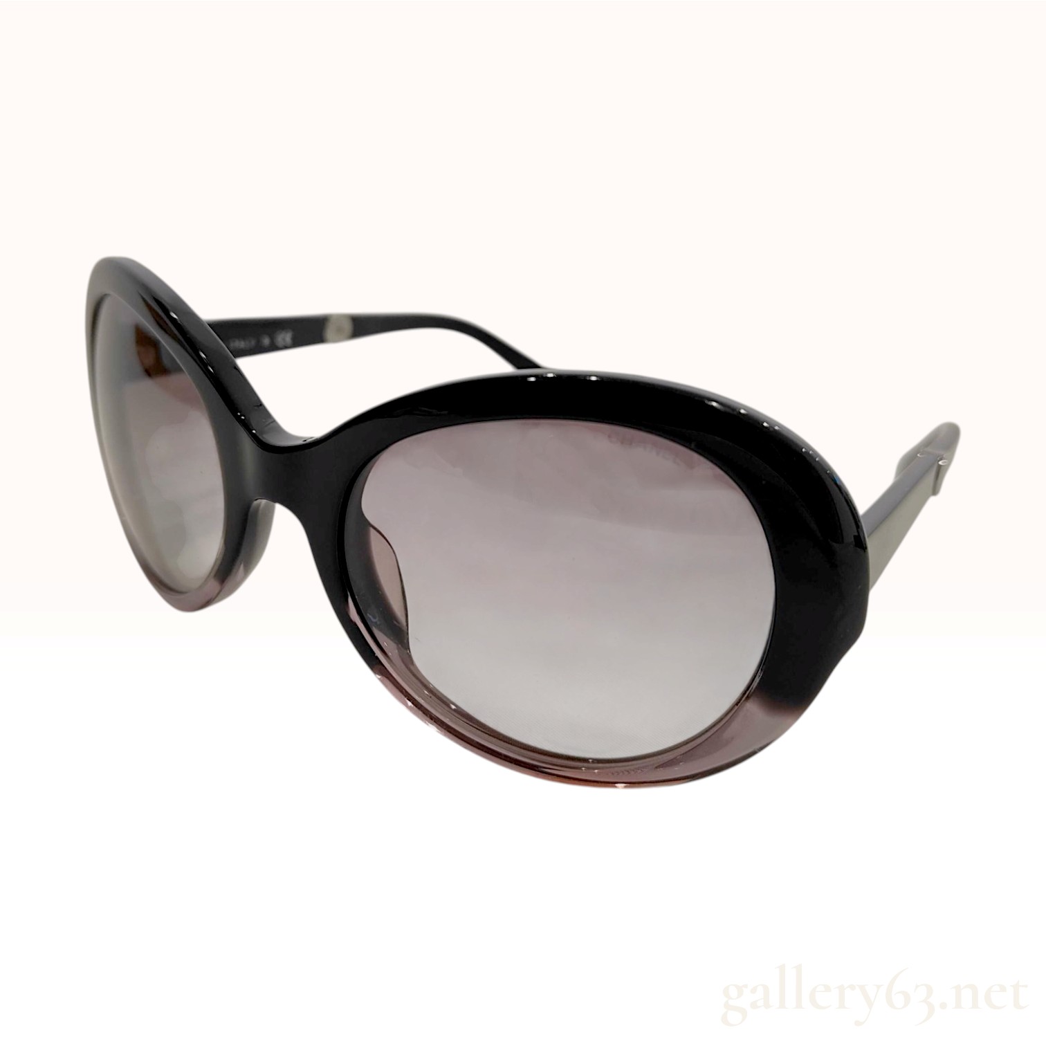 Chanel 5156-A Black to Mauve Gradient Acetate Oversized Sunglasses