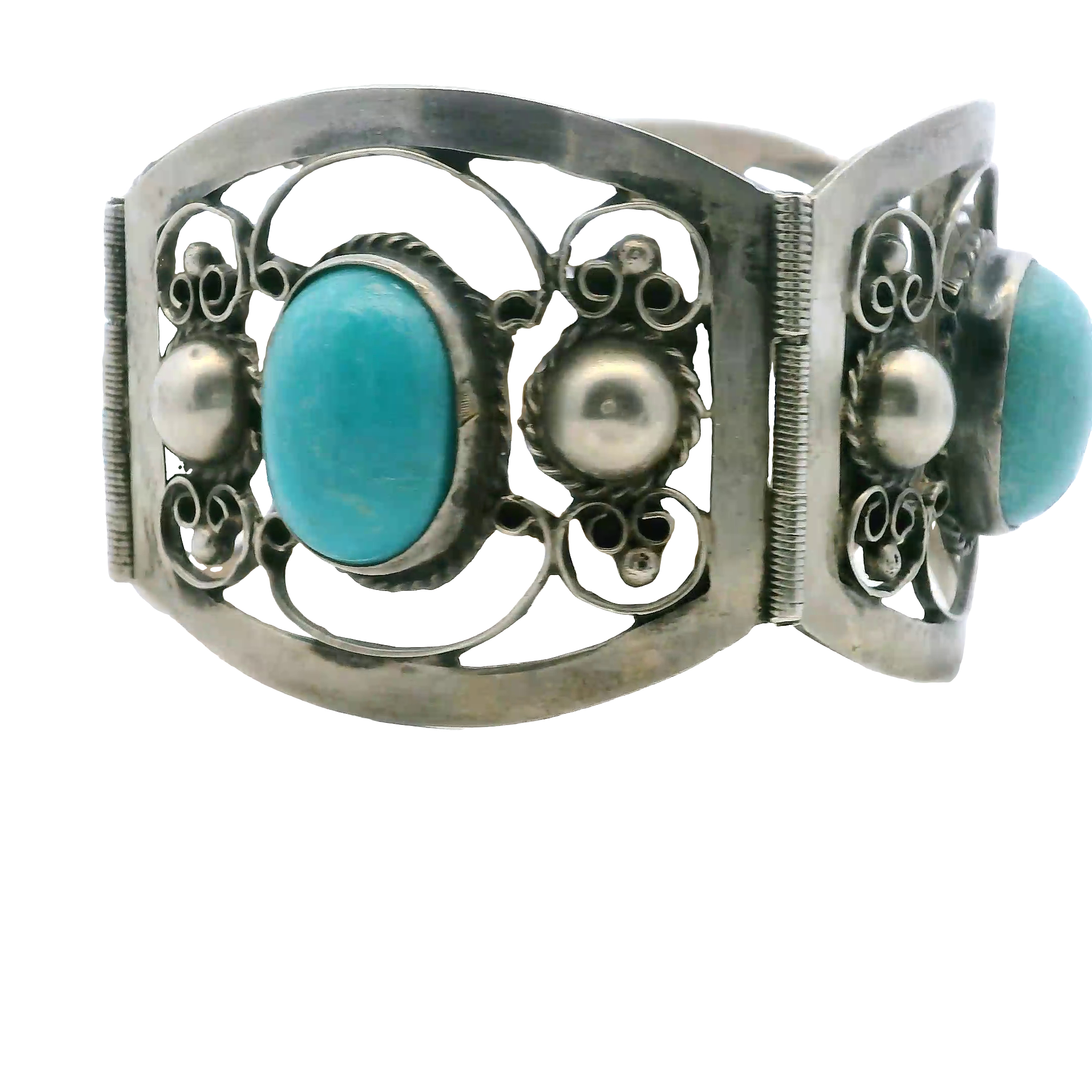 Artist Signed Sterling Silver Turquoise Bracelet