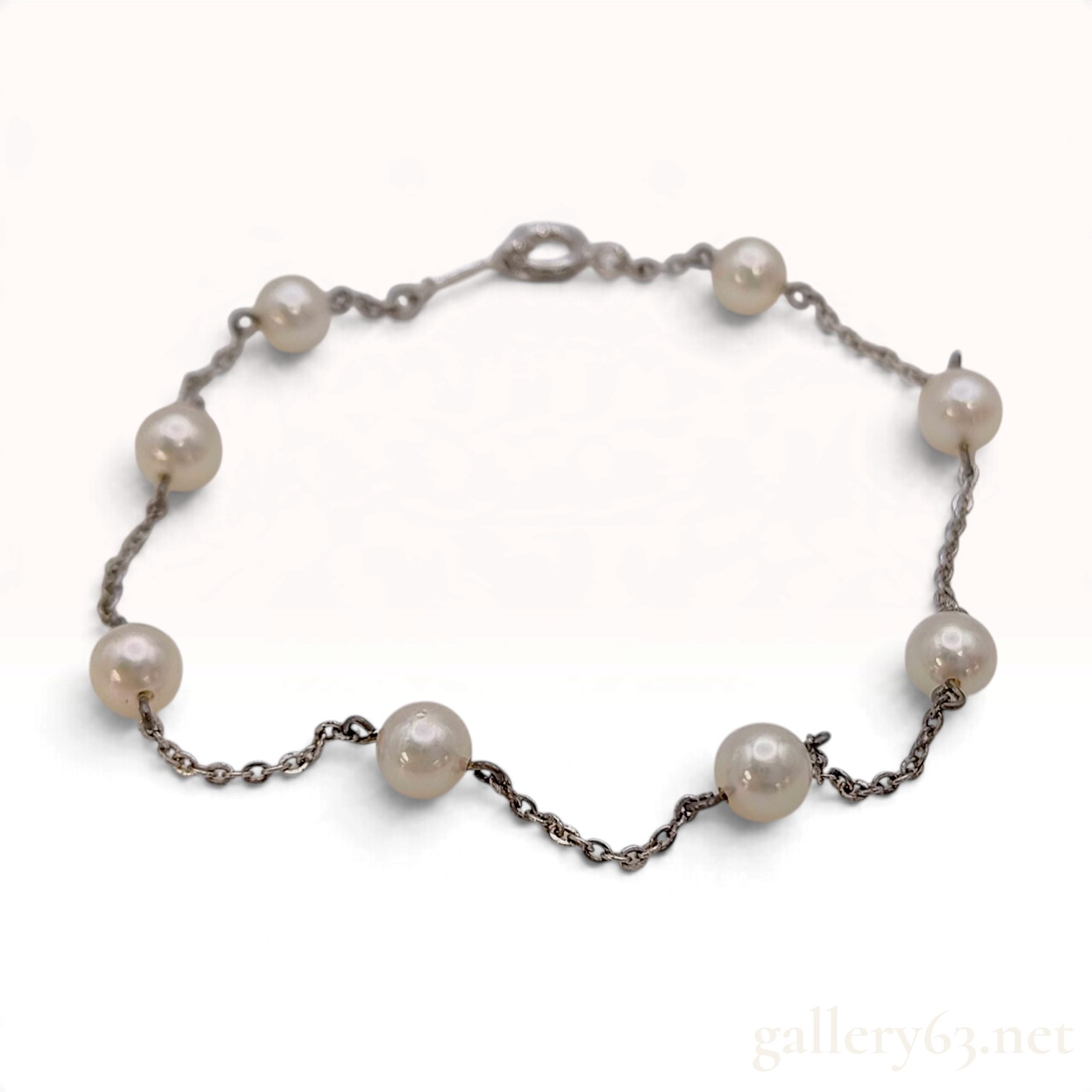 Mikimoto Sterling Silver Cultured Pearl Link Bracelet