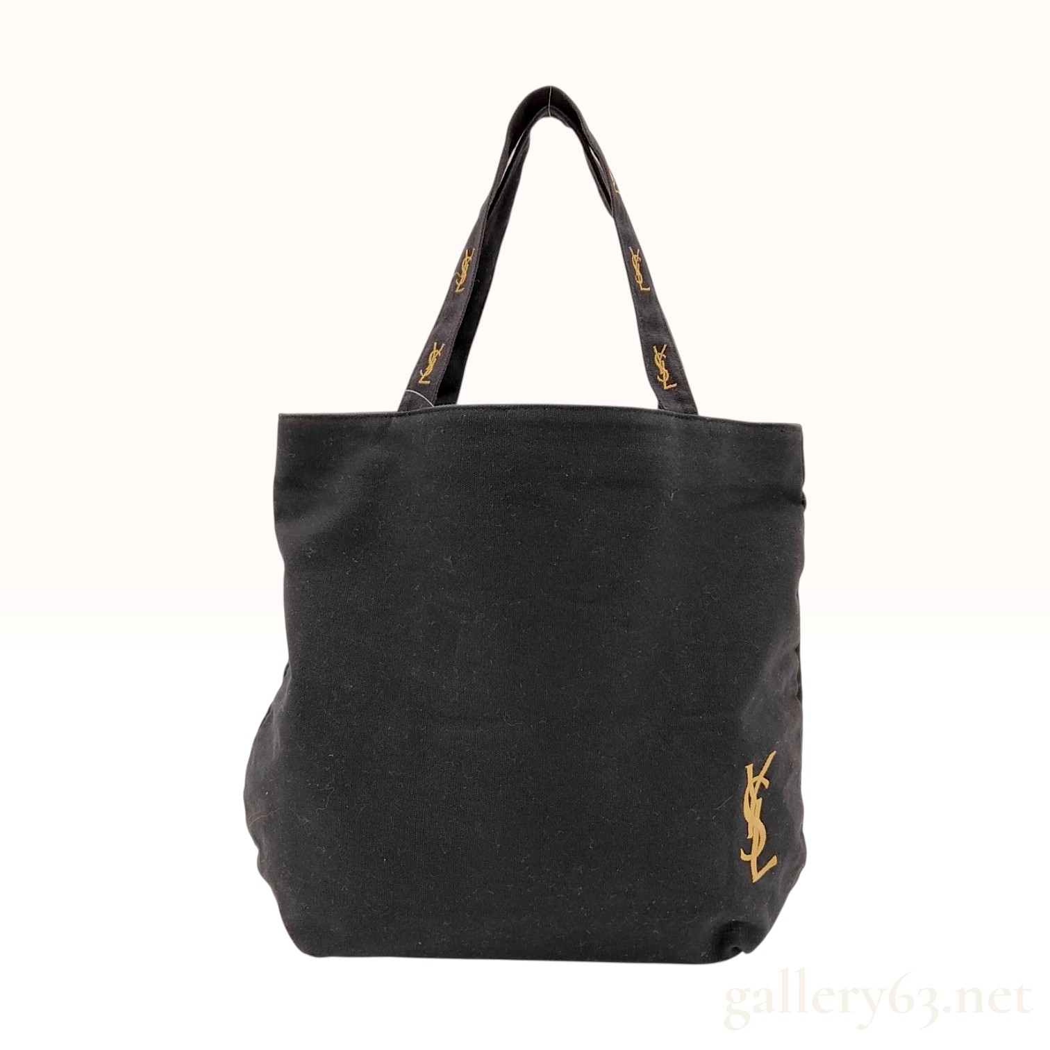 Yves Saint Laurent Parfums Black Canvas Tote Bag