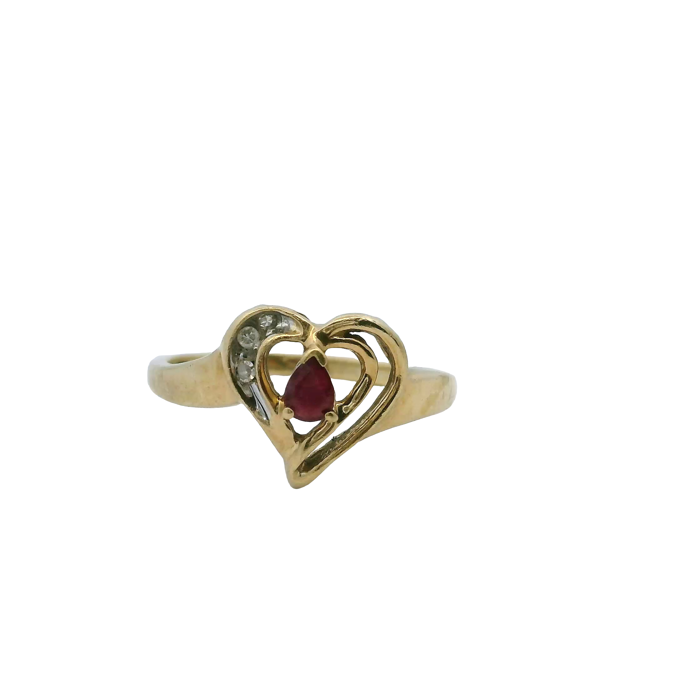 10K Gold Ruby Diamond Ring