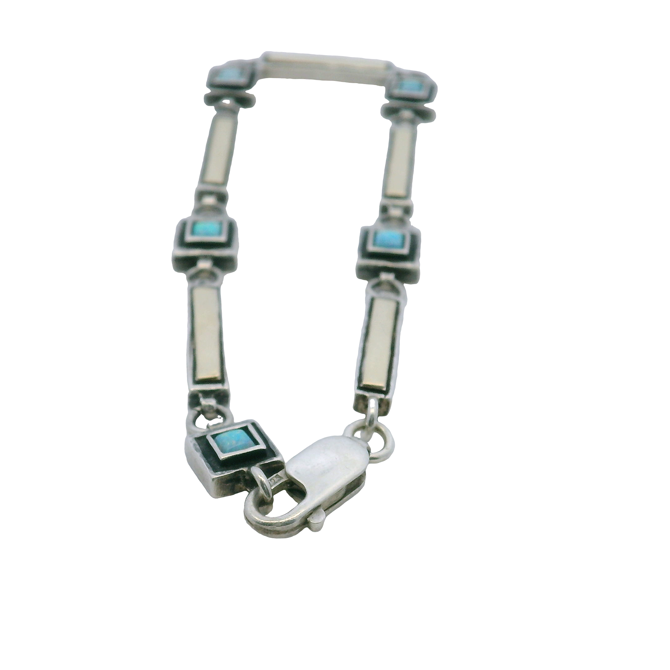 Sterling/14K Gold Opal Bracelet