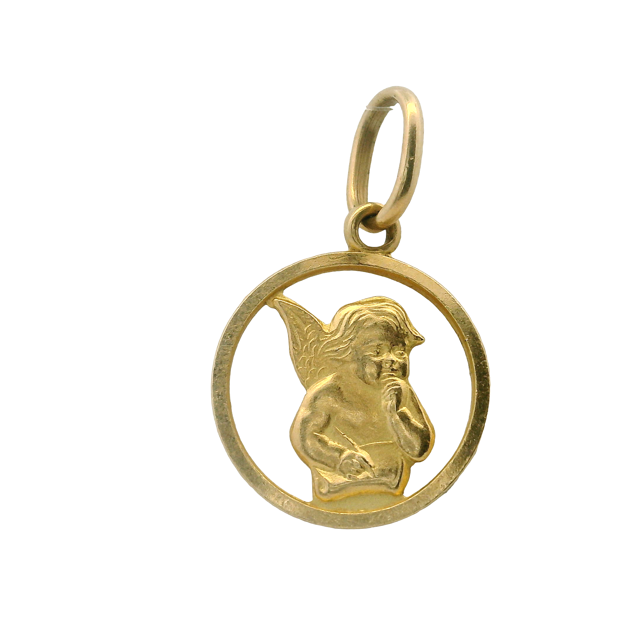 Italian 14K Gold Angel Pendant