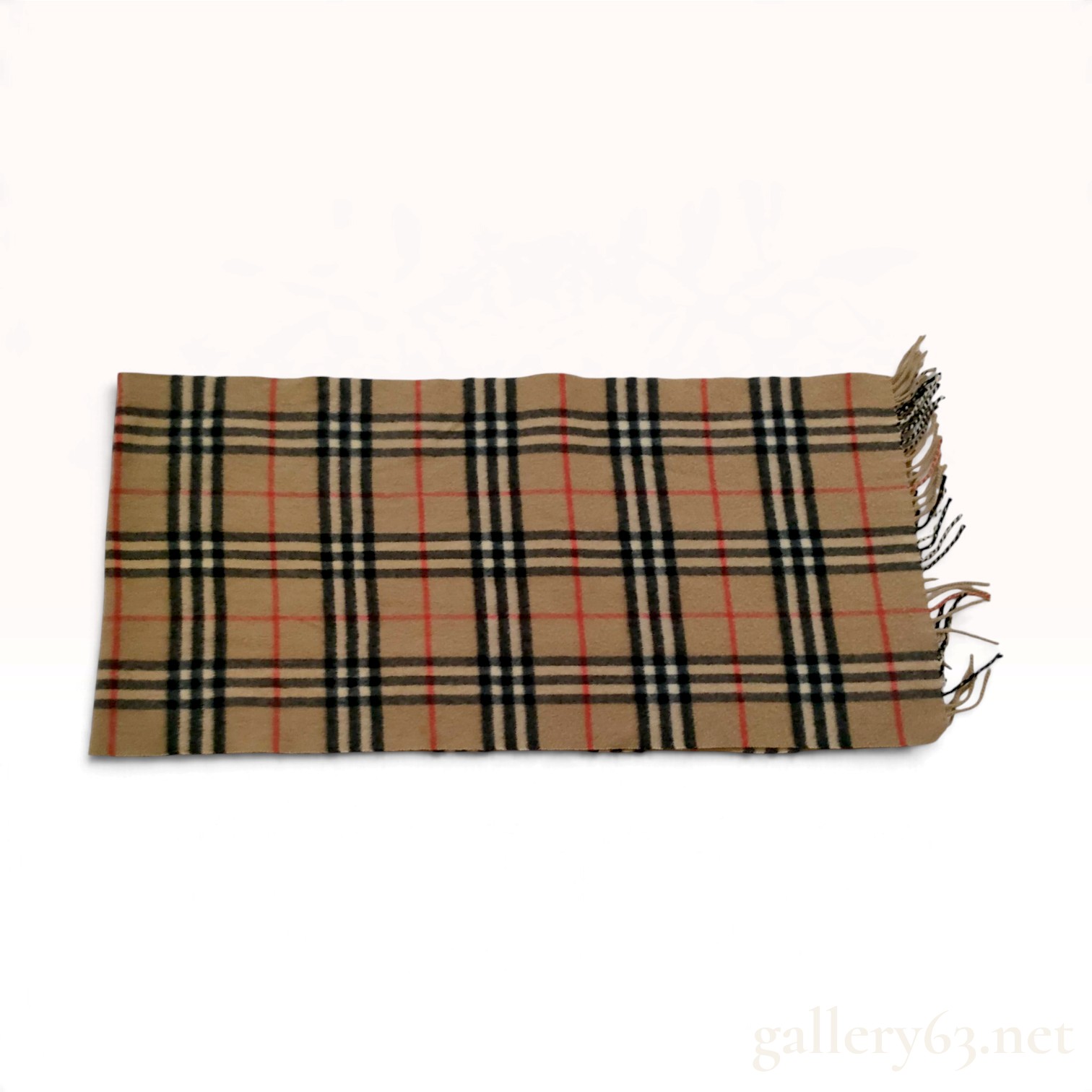 Burberrys Nova Check Beige Pure Cashmere Scarf